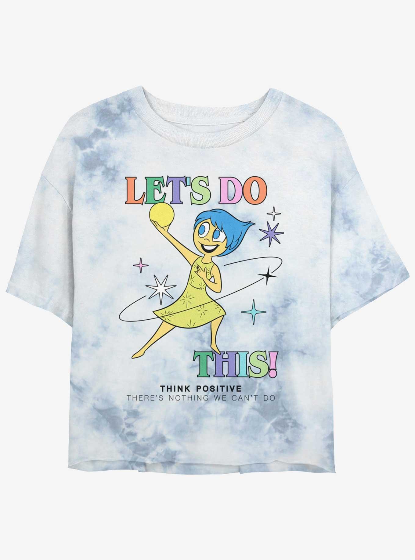 Disney Pixar Inside Out 2 Let's Do This Joy Girls Tie-Dye Crop T-Shirt, , hi-res