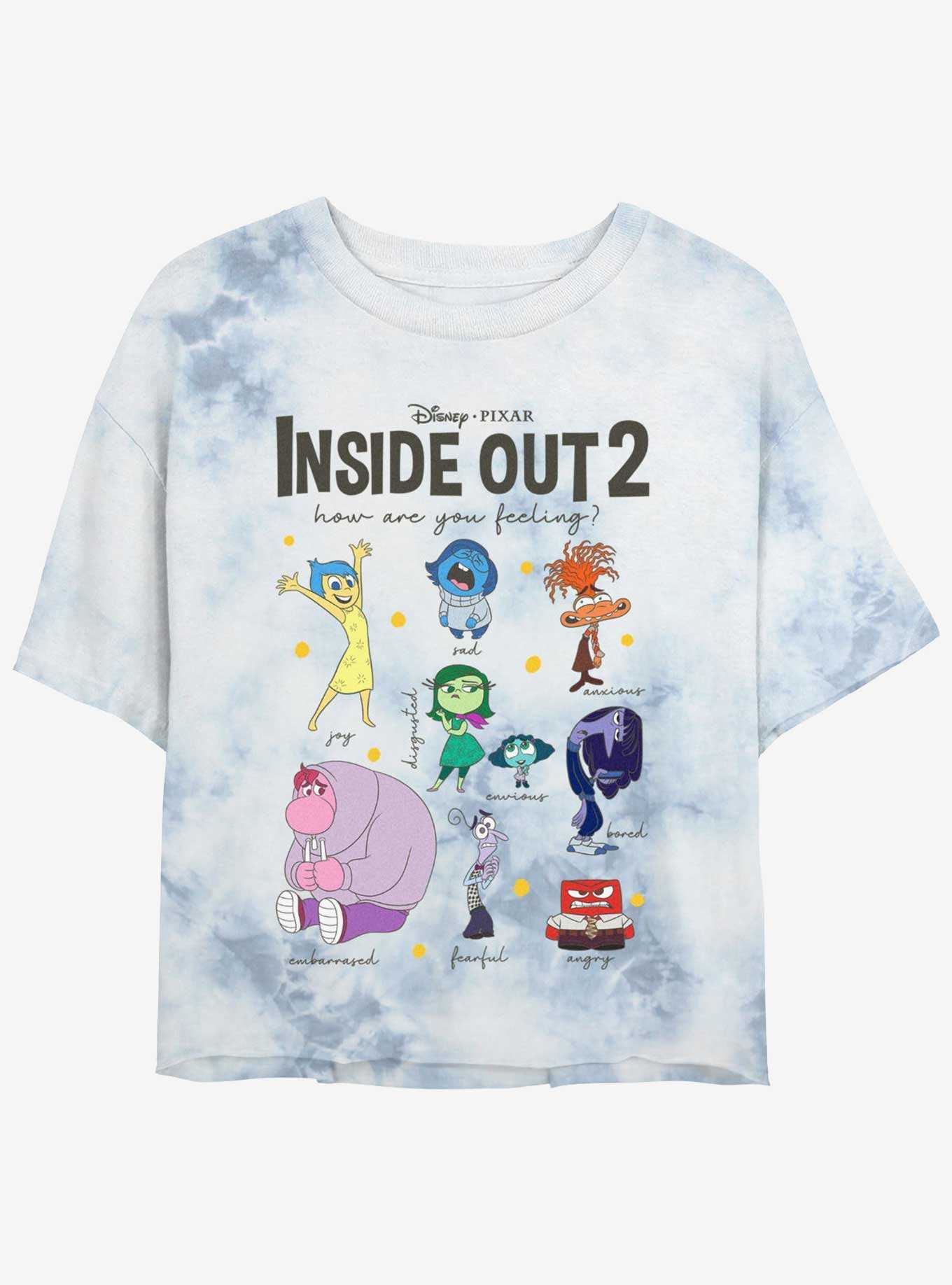 Disney Pixar Inside Out 2 Textbook Of Emotions Girls Tie-Dye Crop T-Shirt, , hi-res