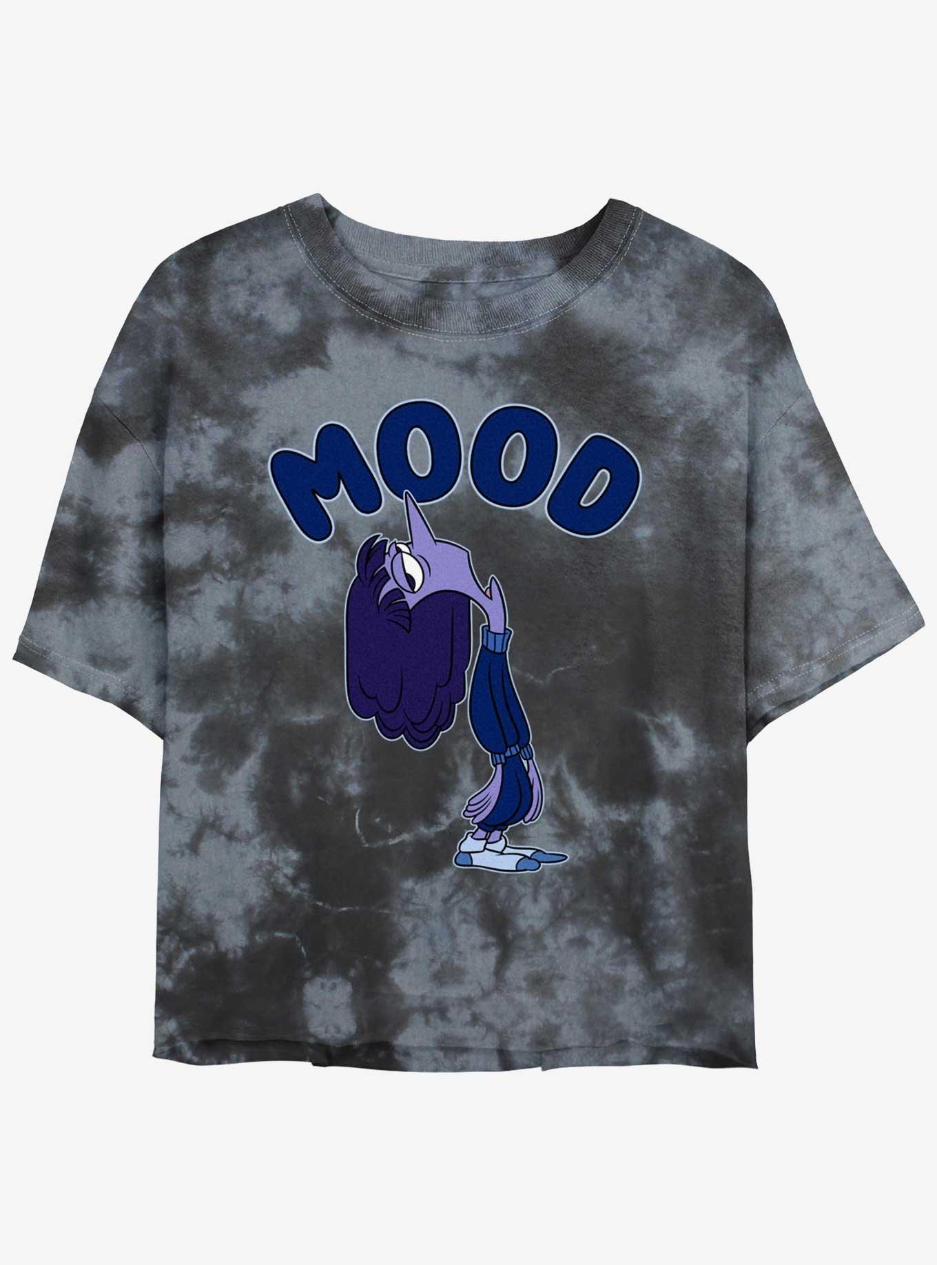 Disney Pixar Inside Out 2 Ennui Mood Girls Tie-Dye Crop T-Shirt, BLKCHAR, hi-res