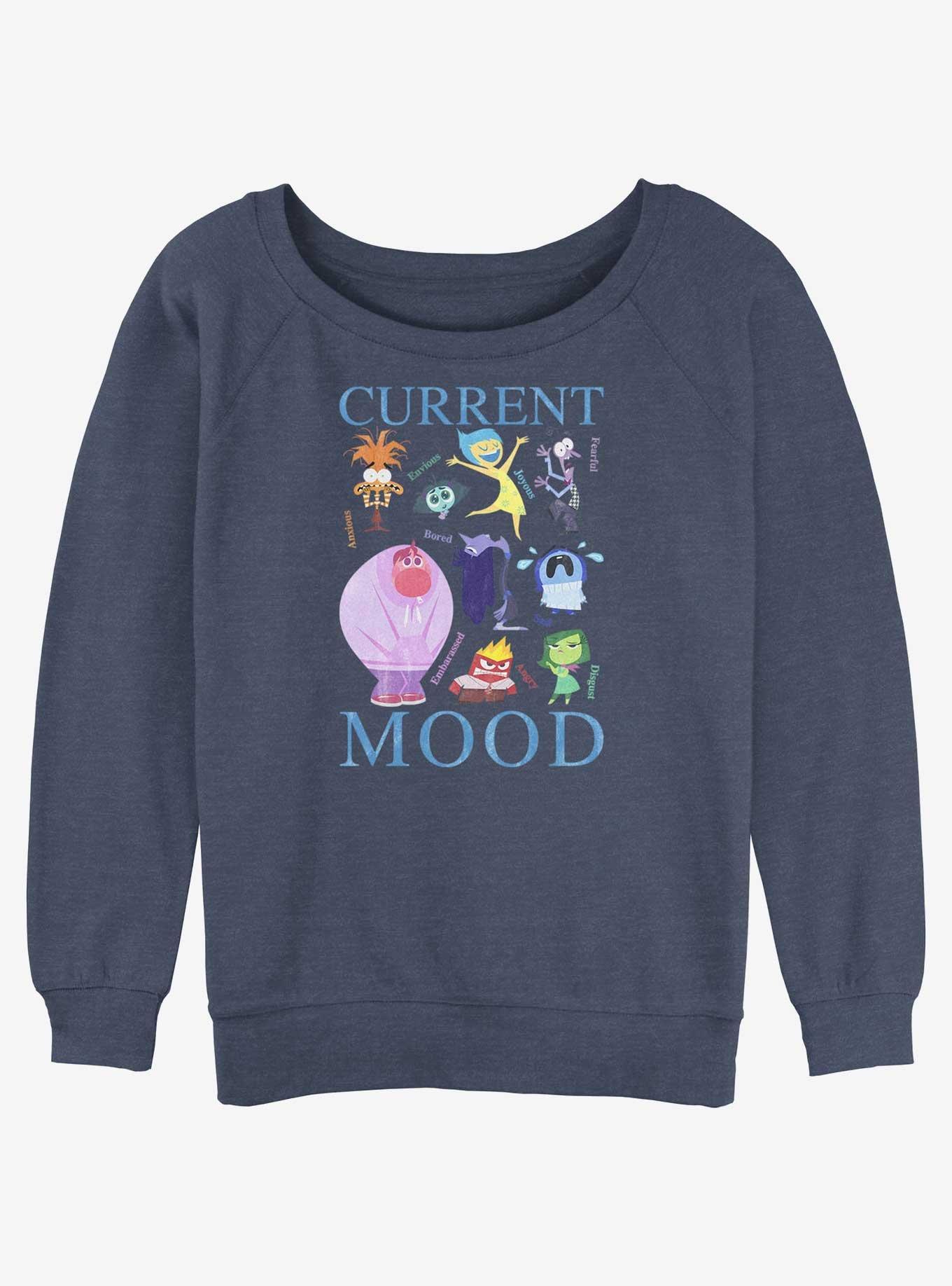 Disney Pixar Inside Out 2 Current Mood Girls Slouchy Sweatshirt, BLUEHTR, hi-res