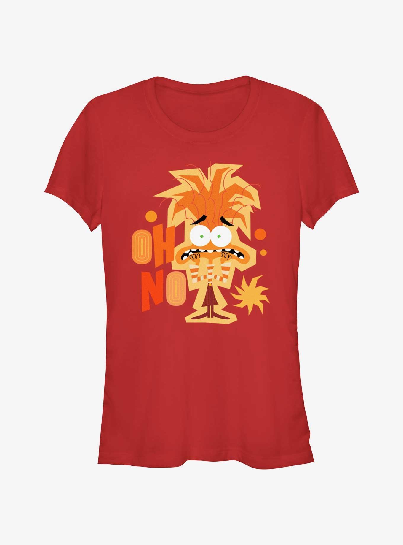Disney Pixar Inside Out 2 Anxiety Oh No Girls T-Shirt, RED, hi-res