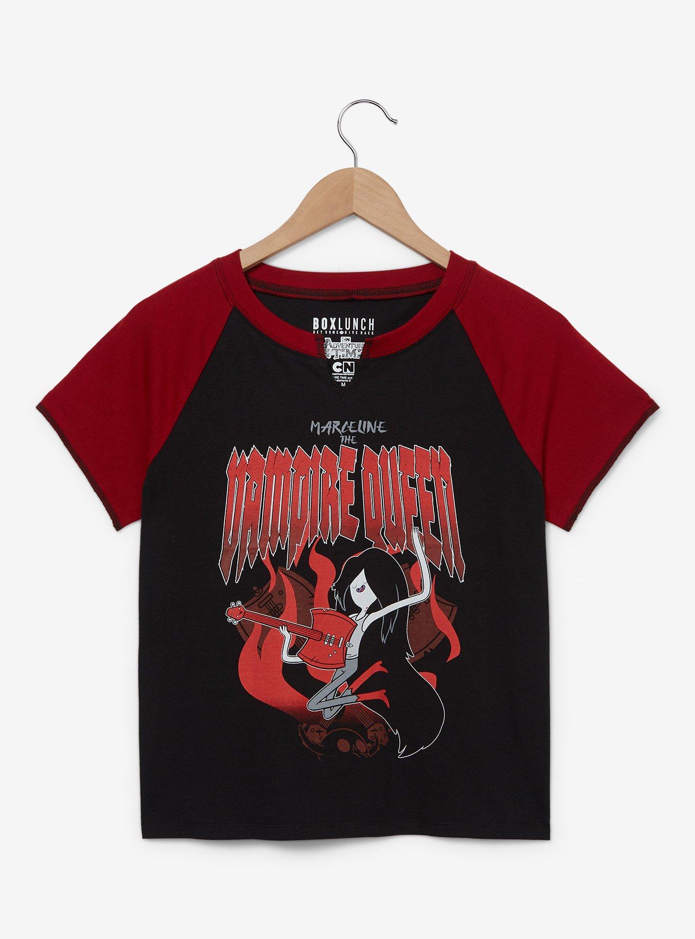 Adventure Time Marceline Vampire Queen Women's Cropped Raglan Baby Tee - BoxLunch Exclusive, BLACK, hi-res