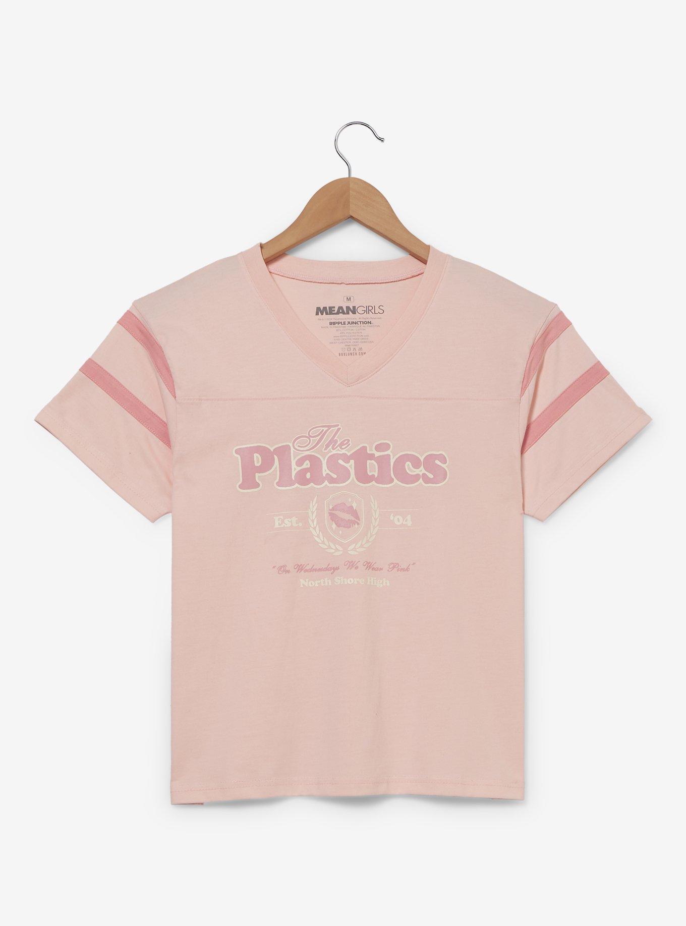Mean Girls The Plastics Women's Football T-Shirt &mdash; BoxLunch Exclusive, LIGHT PINK, hi-res
