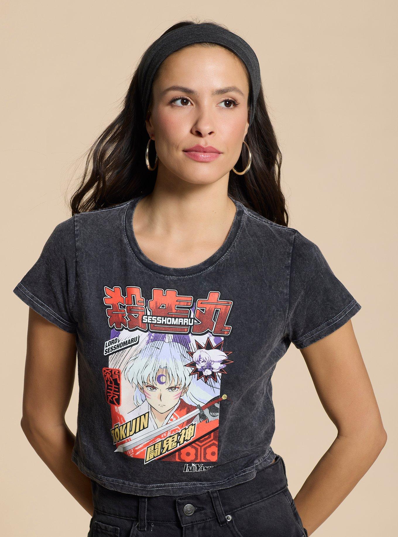 InuYasha Sesshomaru Poster Portrait Women's Cropped Baby Tee - BoxLunch Exclusive, , hi-res