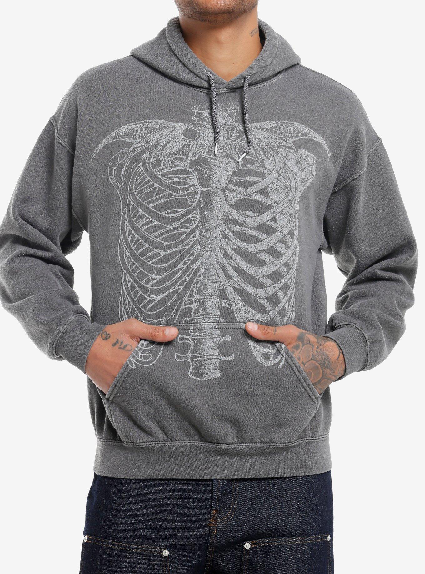 Social Collision Rib Cage Bat Hoodie, , hi-res