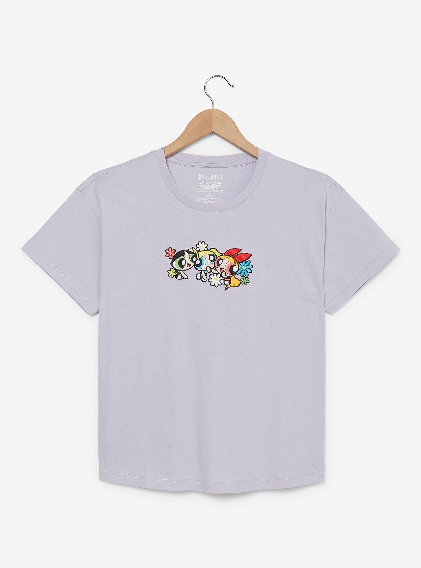 The Powerpuff Girls Floral Group Portrait Women's T-Shirt - BoxLunch Exclusive, LIGHT PURPLE, hi-res