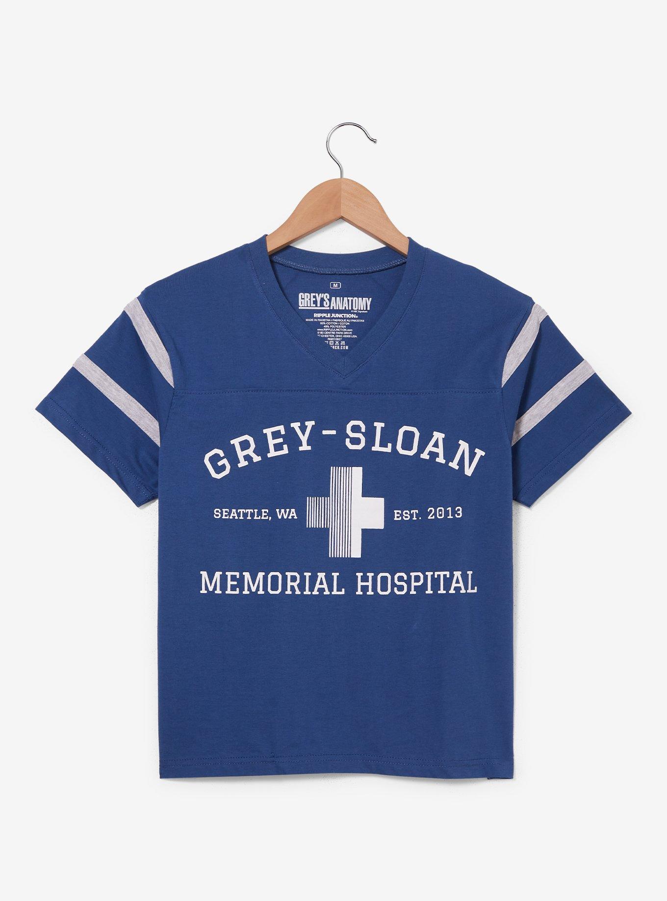 Grey's Anatomy Grey-Sloan Memorial Hospital Women's Football T-Shirt &mdash; BoxLunch Exclusive, NAVY, hi-res