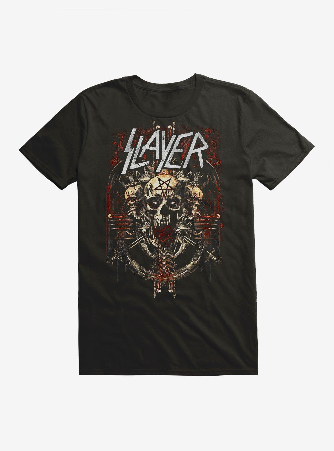 Slayer Pentagram Skull T-Shirt, BLACK, hi-res