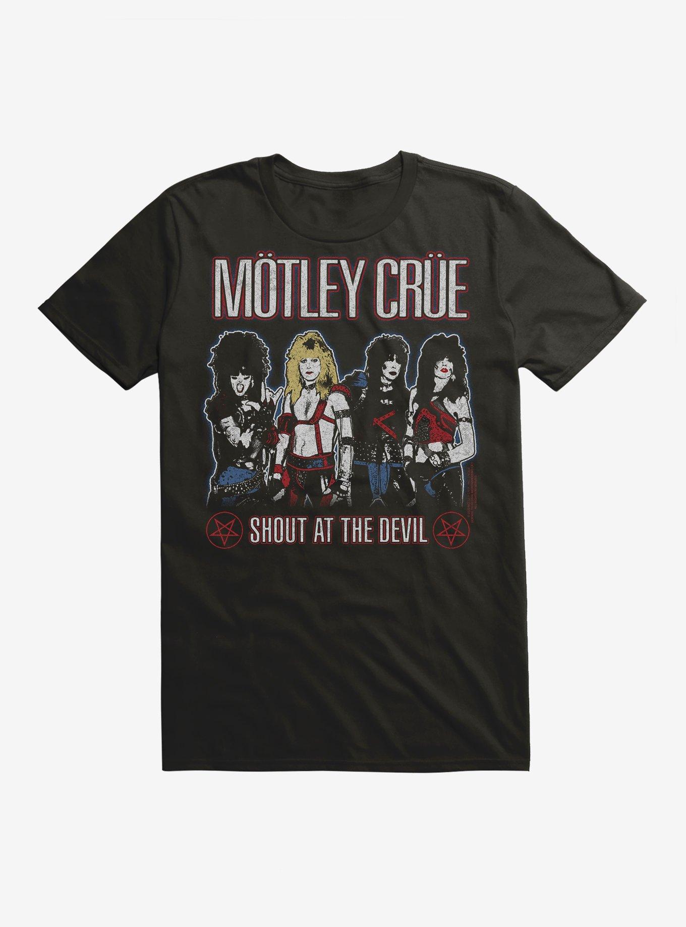 Motley Crue Shout At The Devil Pentagrams T-Shirt, BLACK, hi-res