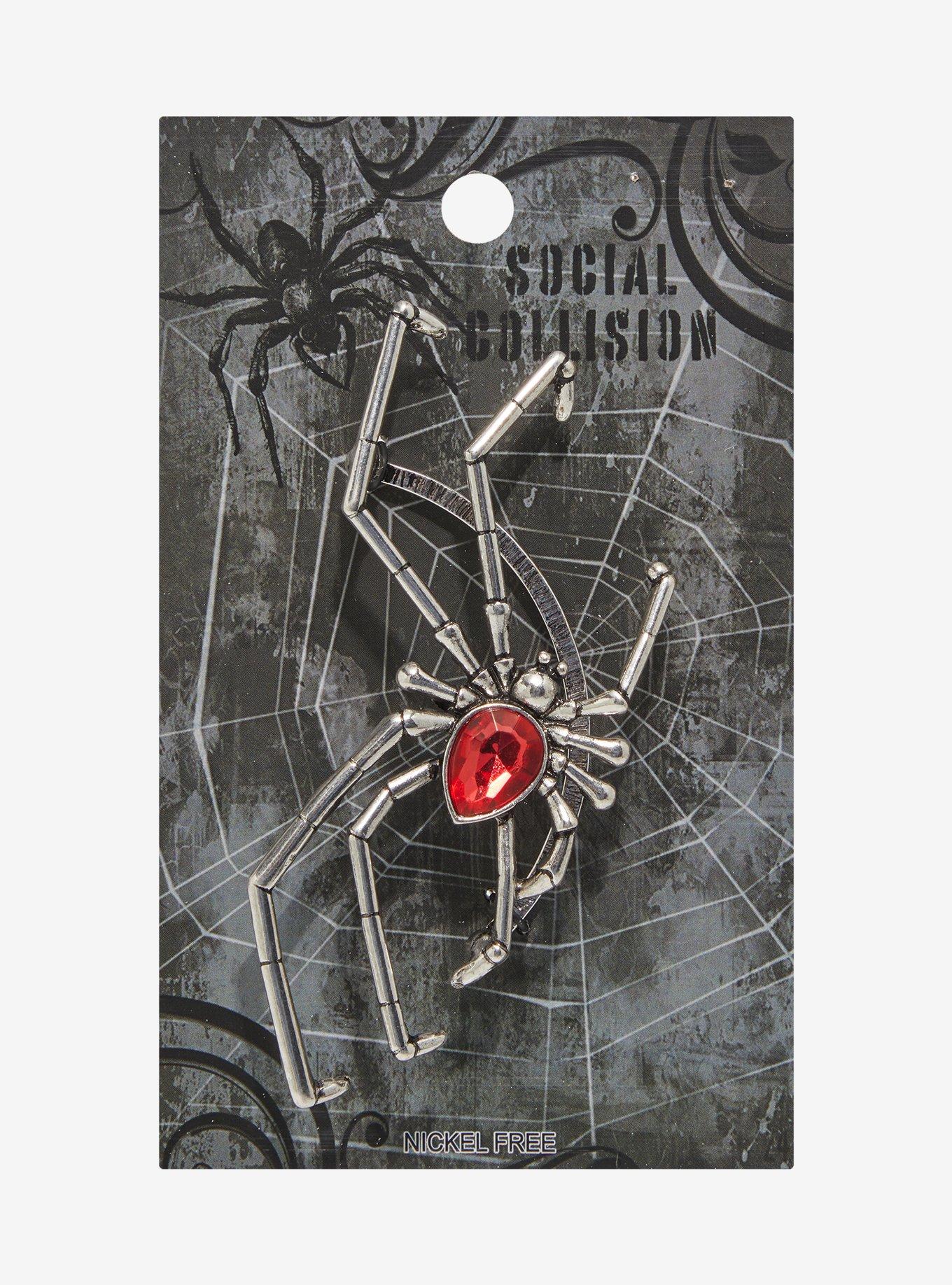 Social Collision Spider Gem Ear Cuff, , hi-res