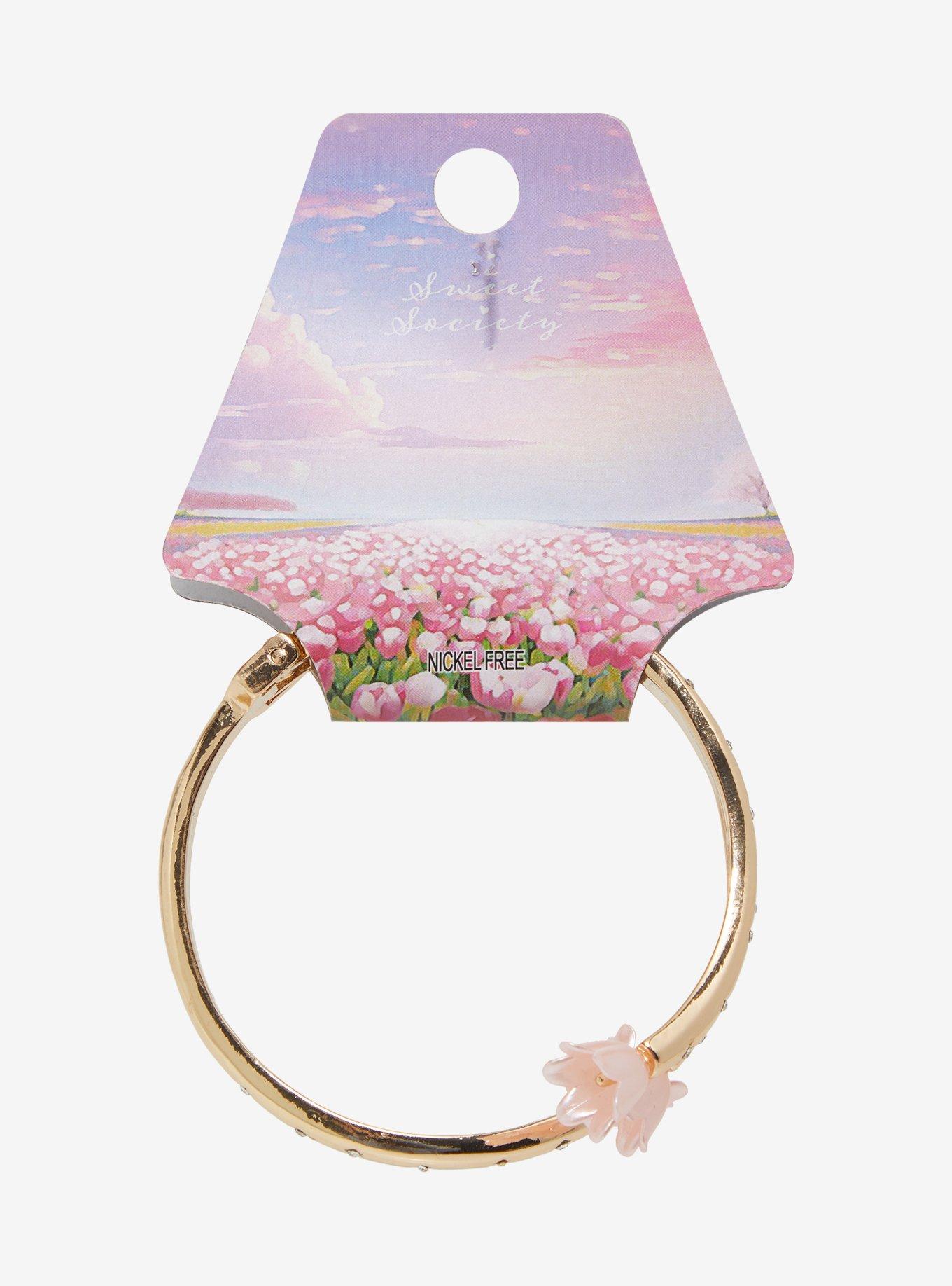 Sweet Society Floral Wraparound Bangle Bracelet, , hi-res