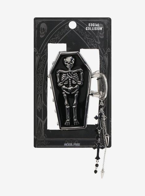 Social Collision Skeleton Coffin Chain Claw Hair Clip | Hot Topic