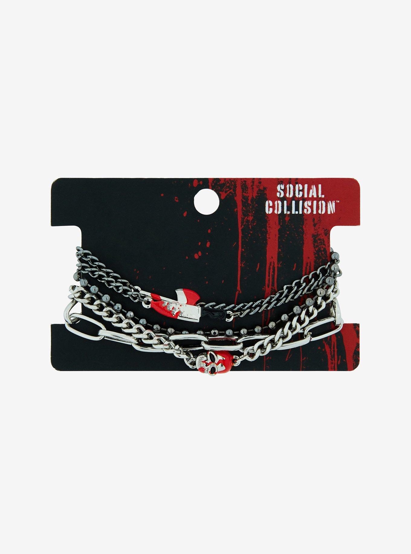 Social Collision Bloody Weapon Chain Bracelet Set, , hi-res