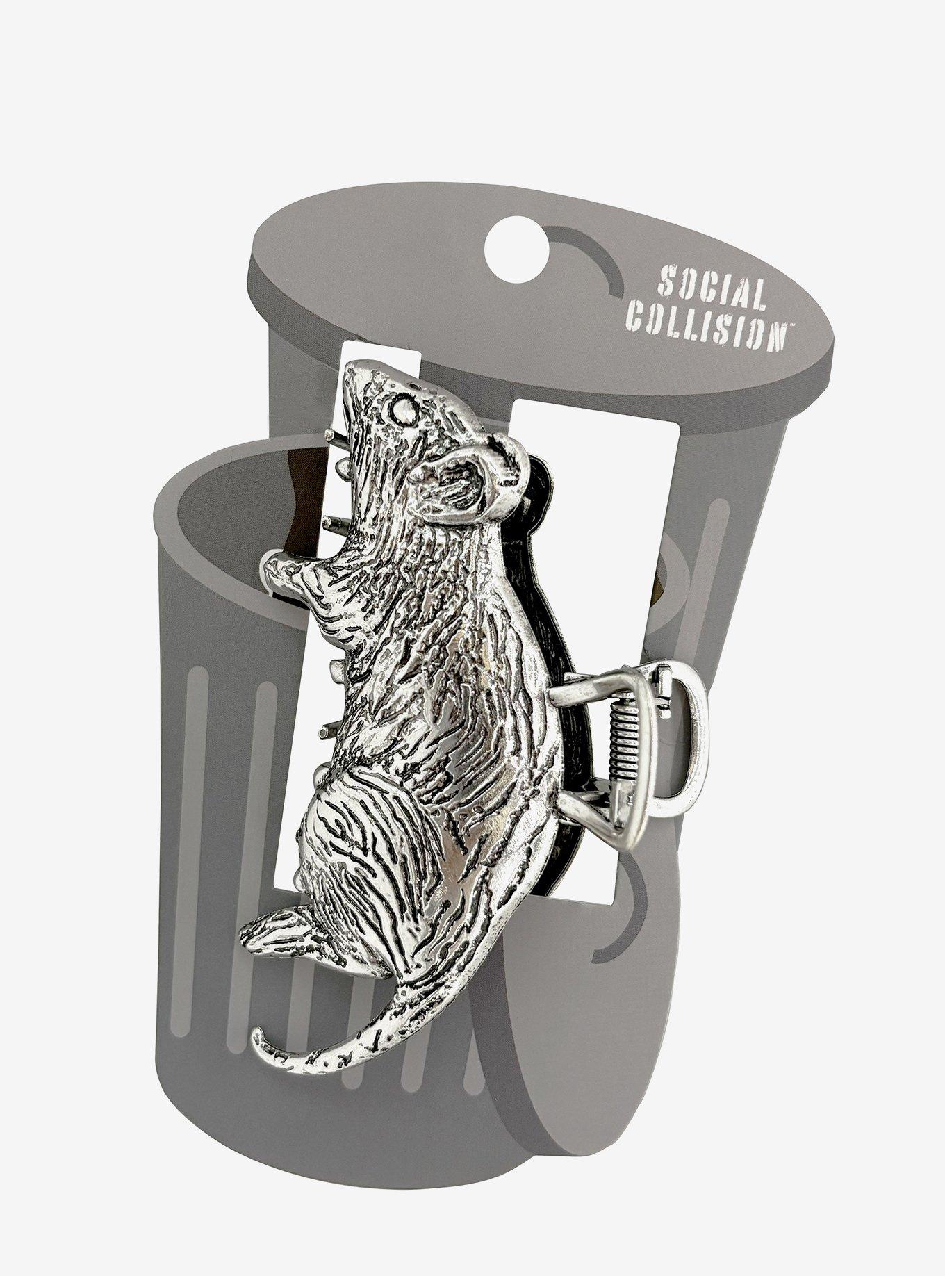 Social Collision Rat Figural Claw Hair Clip, , hi-res