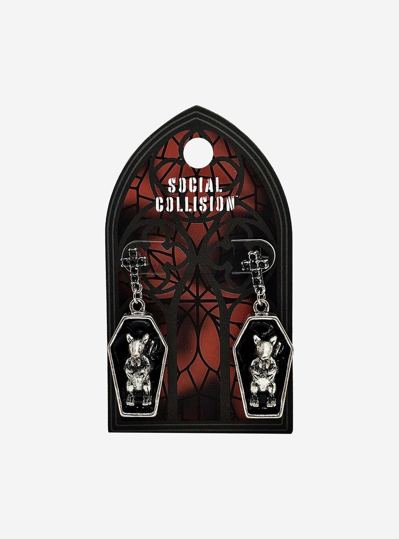 Social Collision Rats In Coffins Drop Earrings, , hi-res