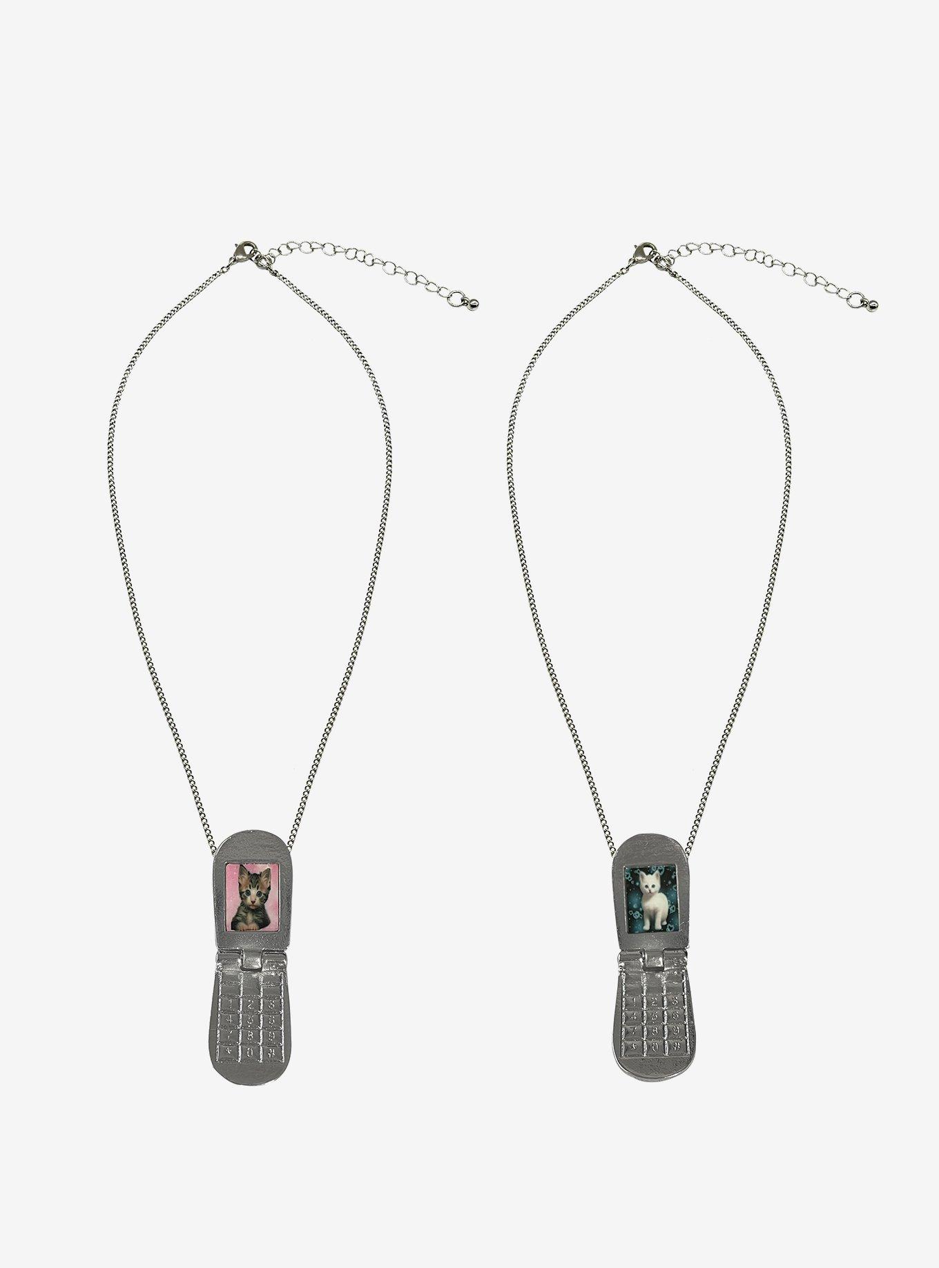 Sweet Society Cat Y2K Phone Best Friend Necklace Set