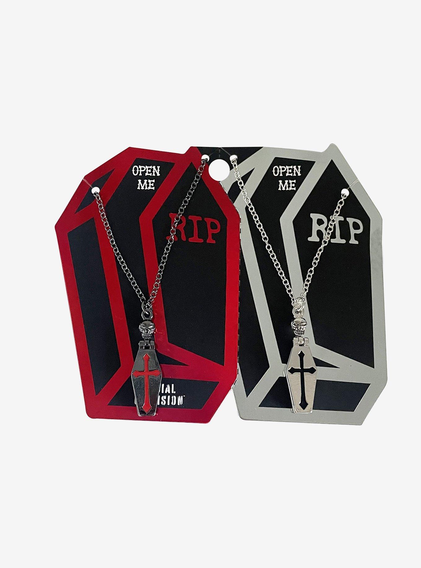 Social Collision Skeleton Coffin Best Friend Locket Necklace Set, , hi-res