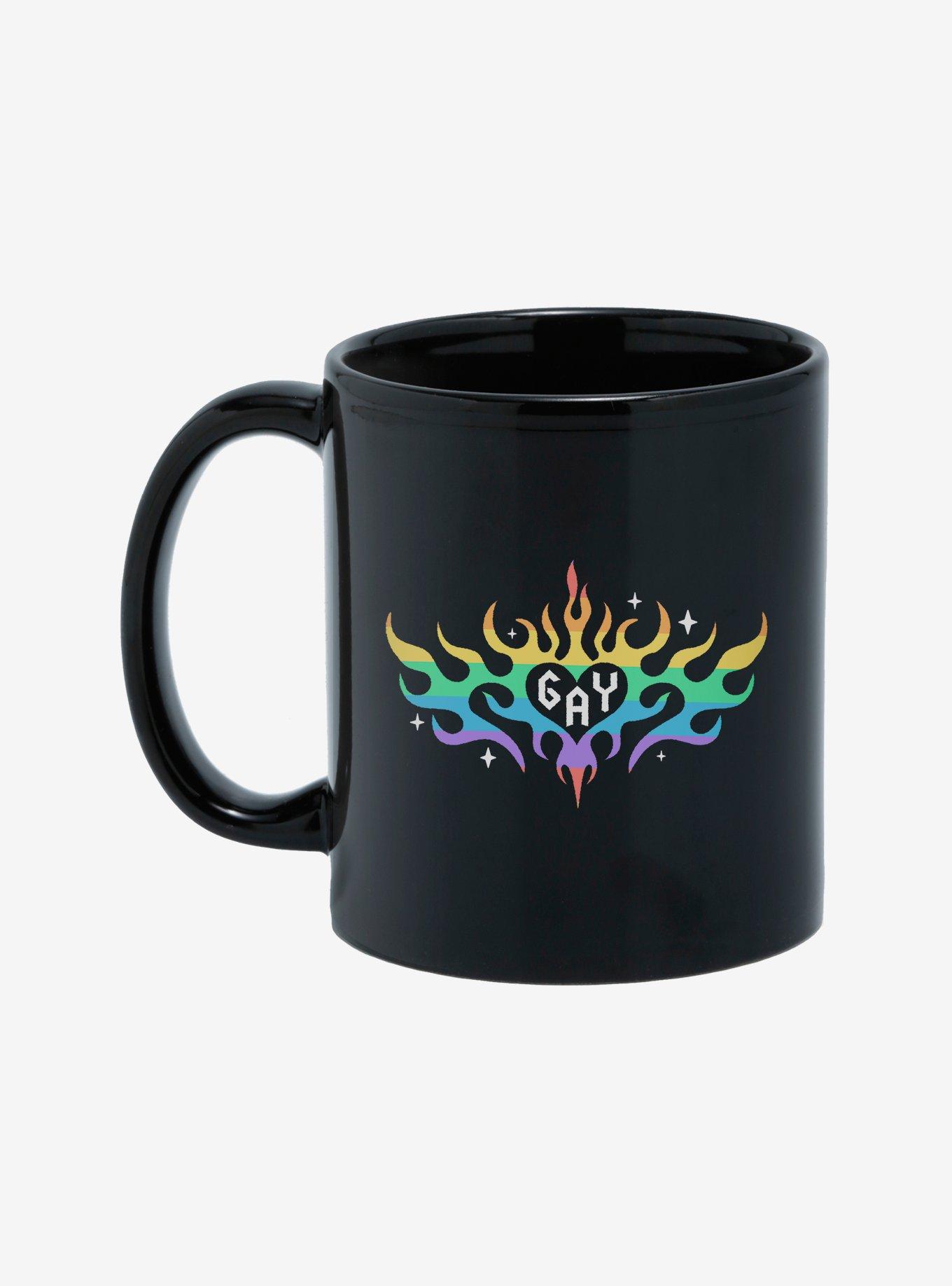 Gay Flaming Heart 11oz Mug, , hi-res