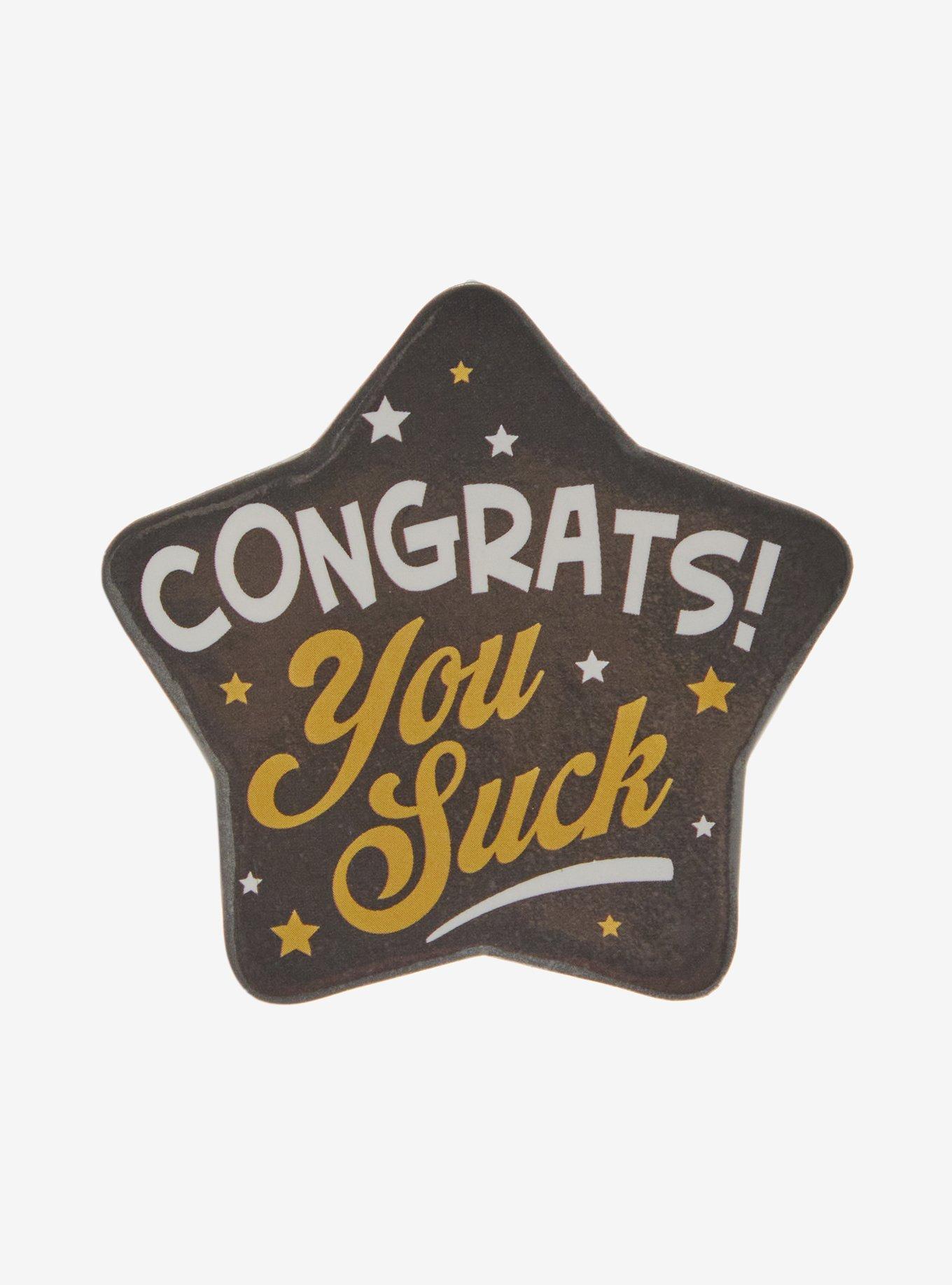 Congrats You Suck Star Button, , hi-res