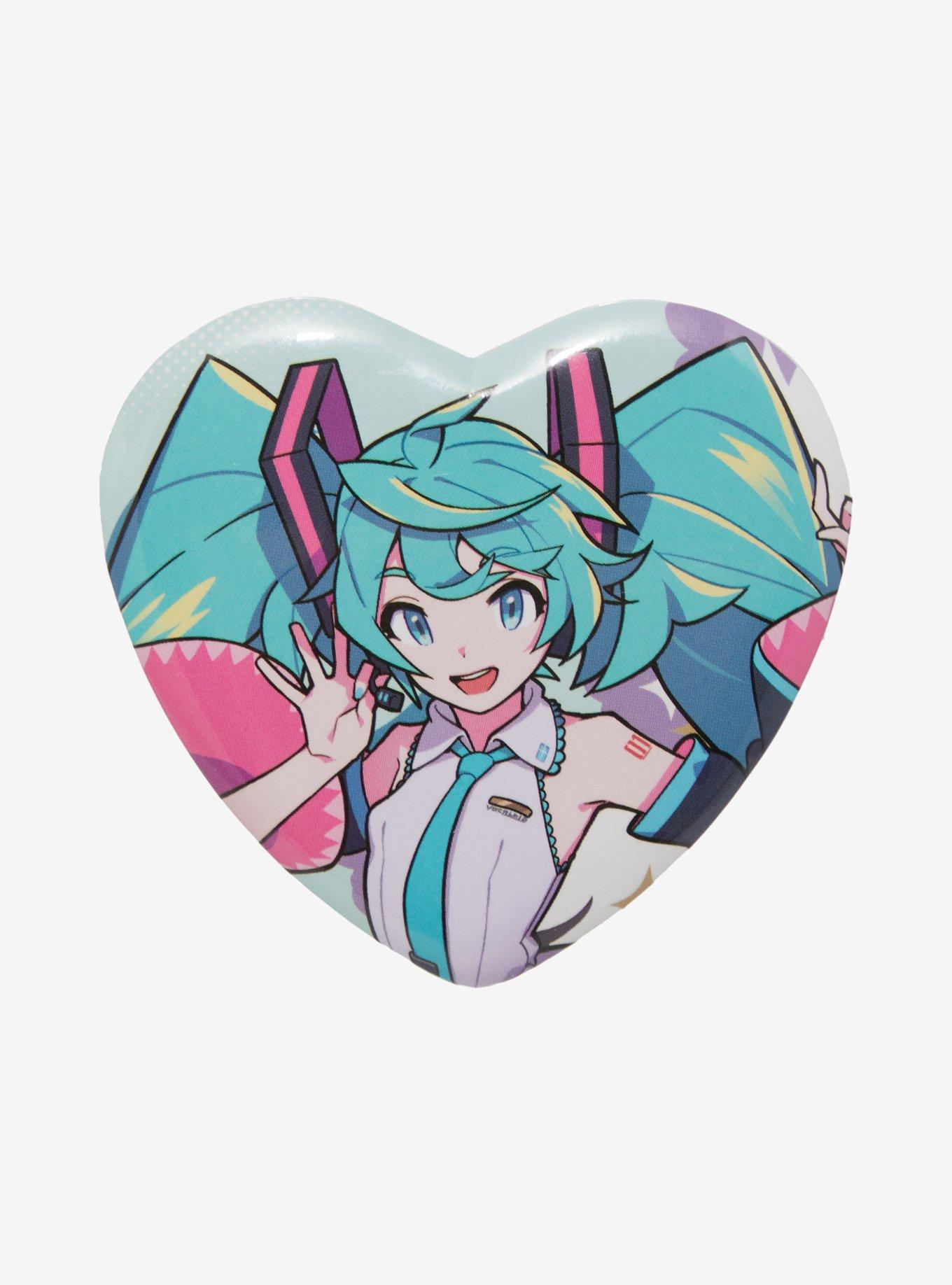 Hatsune Miku Heart 3 Inch Button, , hi-res