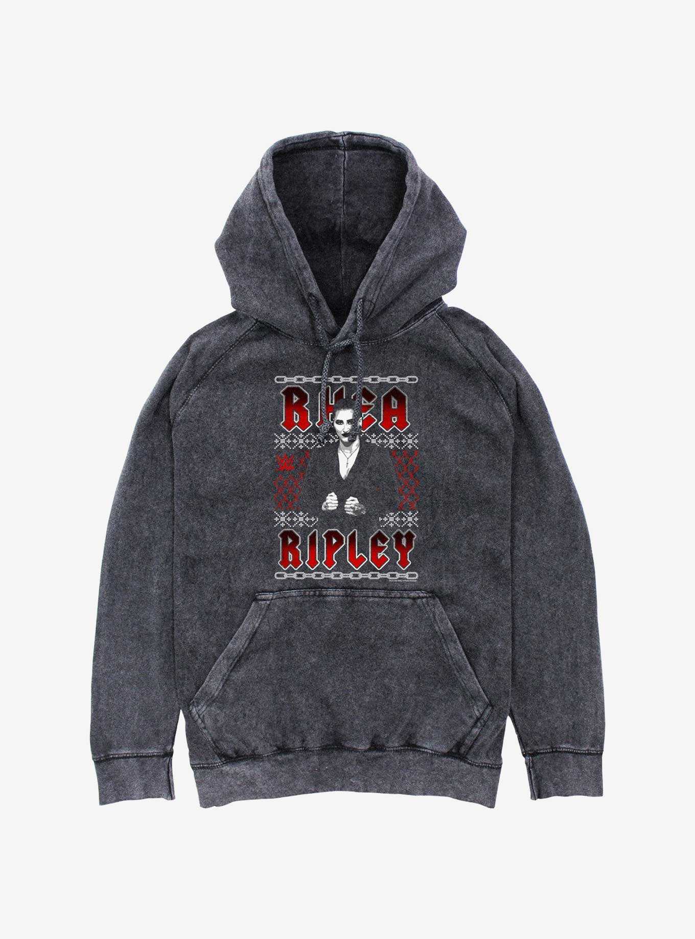 WWE Rhea Ripley Ugly Sweater Pattern Mineral Wash Hoodie, , hi-res