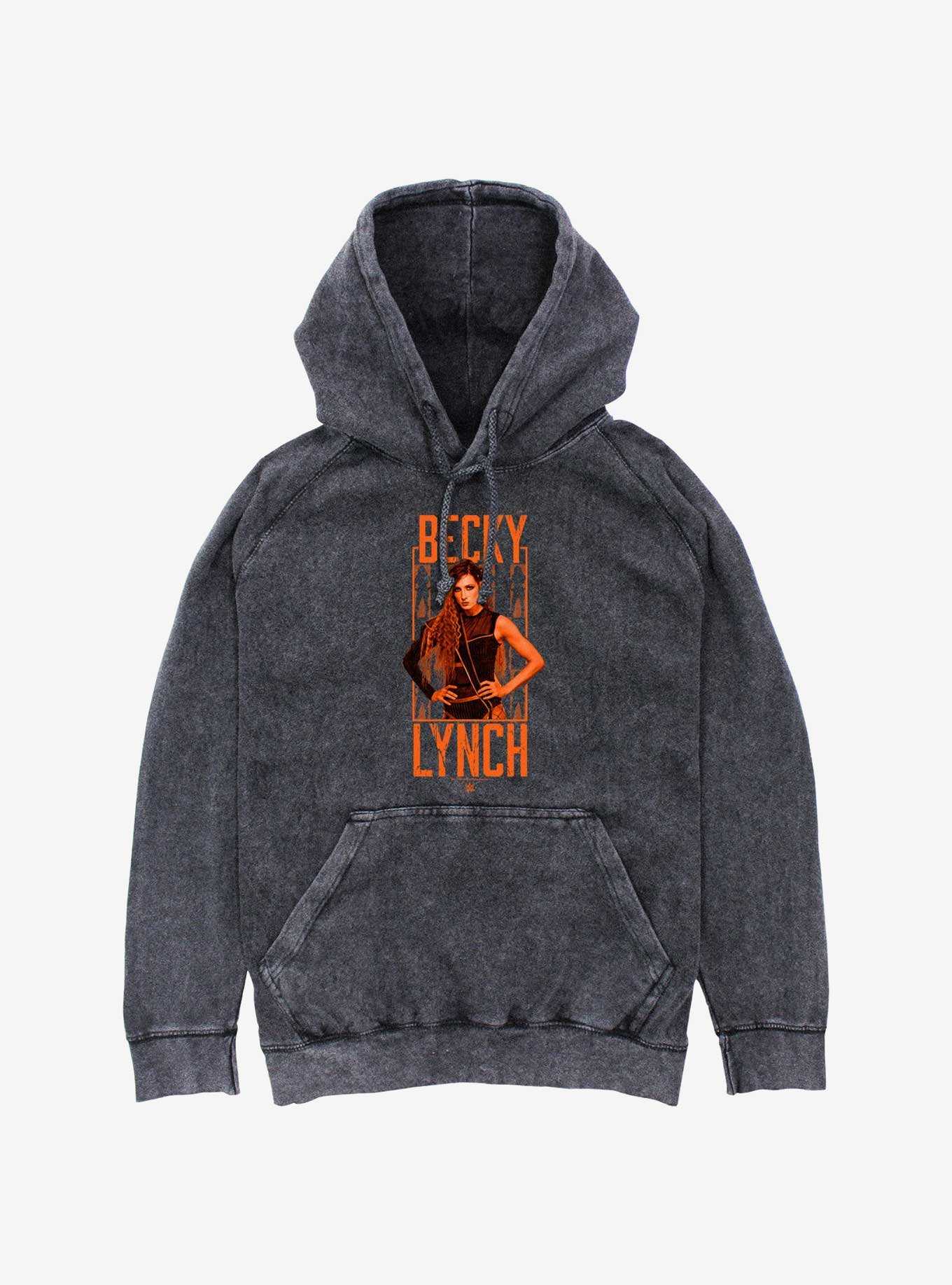 WWE Becky Lynch Portrait Logo Mineral Wash Hoodie, , hi-res