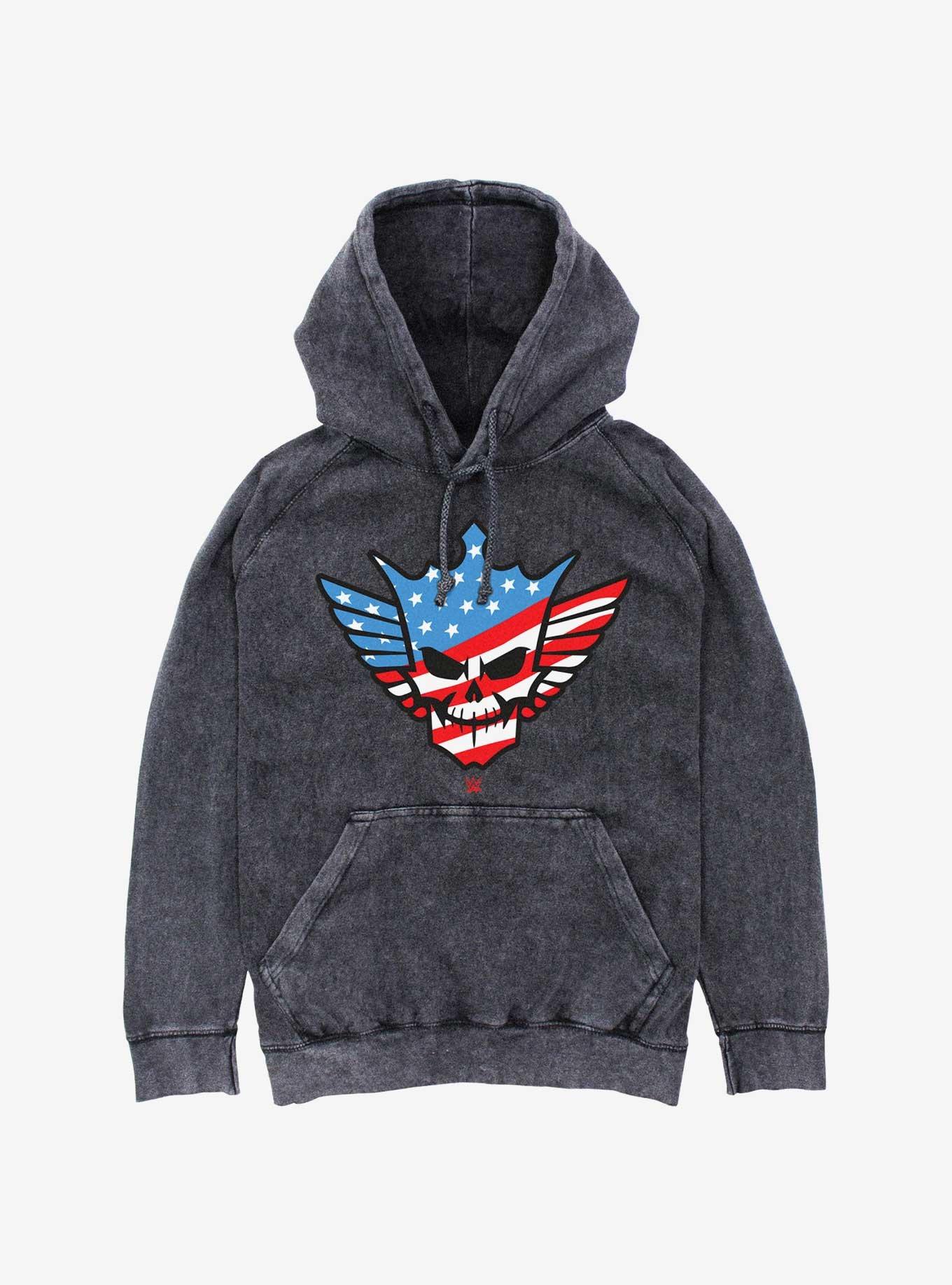 WWE Cody Rhodes American Nightmare Skull Mineral Wash Hoodie, , hi-res