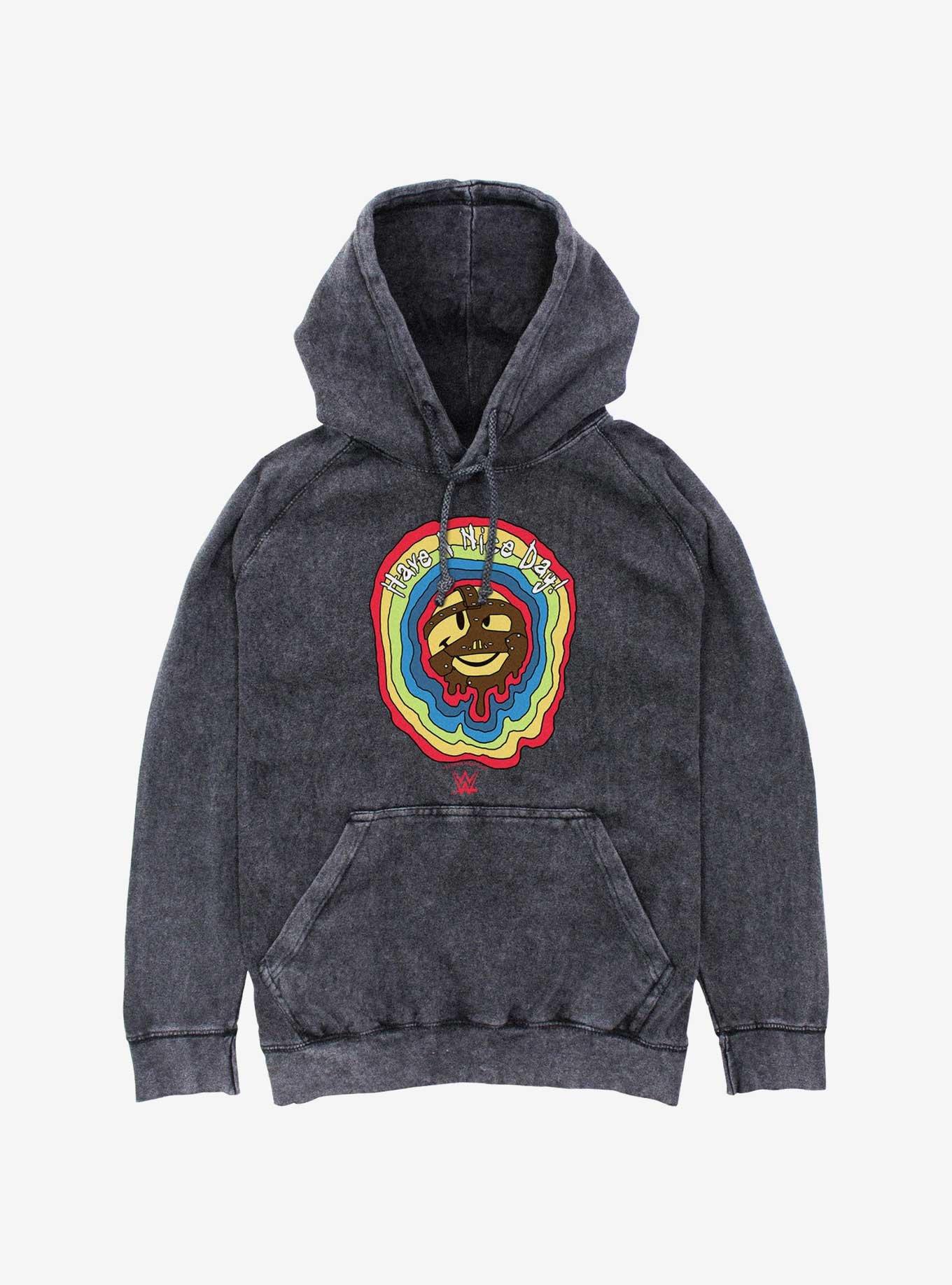WWE Mick Foley Mankind Have A Nice Day! Mineral Wash Hoodie, BLACK, hi-res