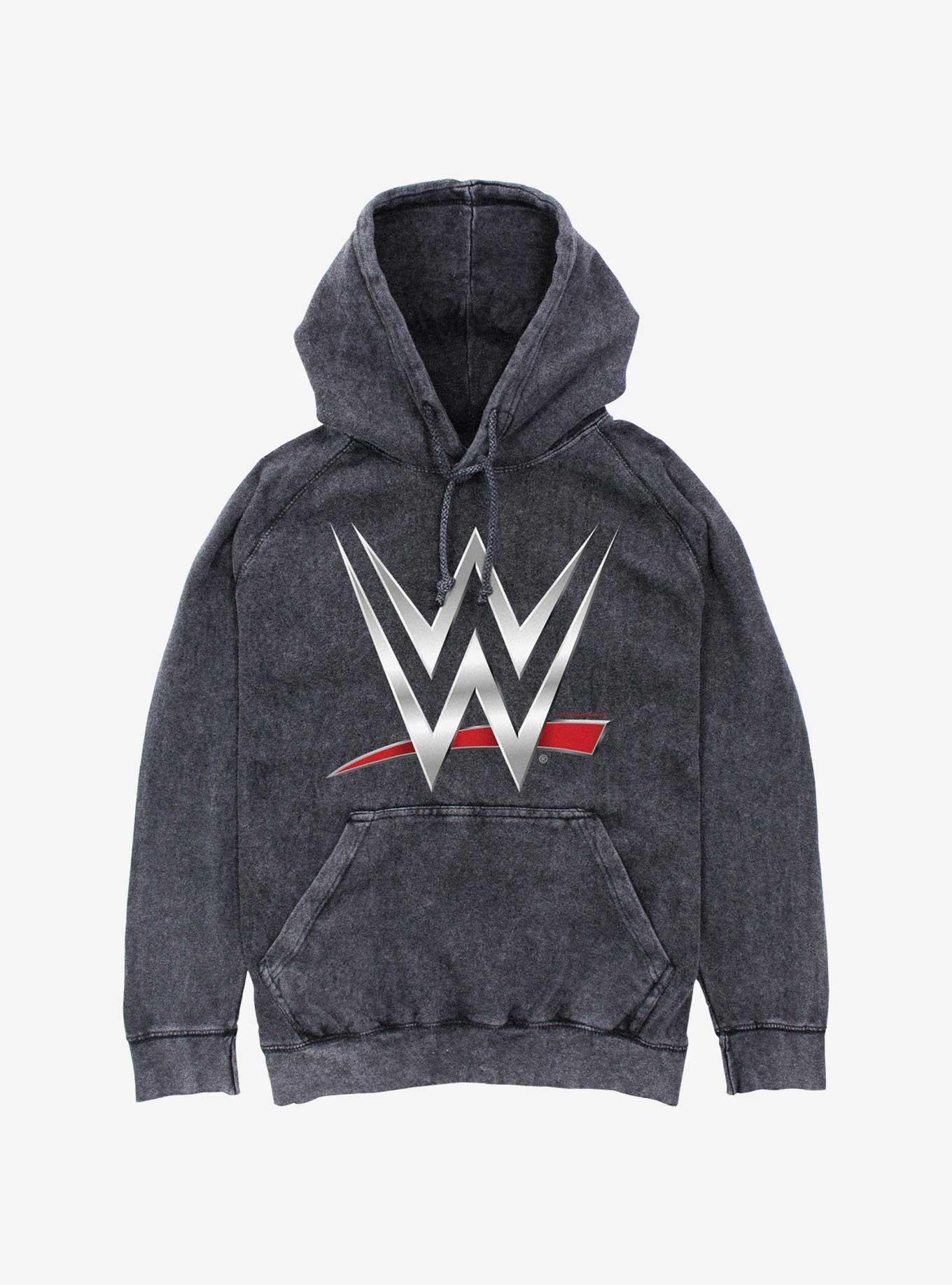 WWE Chrome Logo Mineral Wash Hoodie, , hi-res