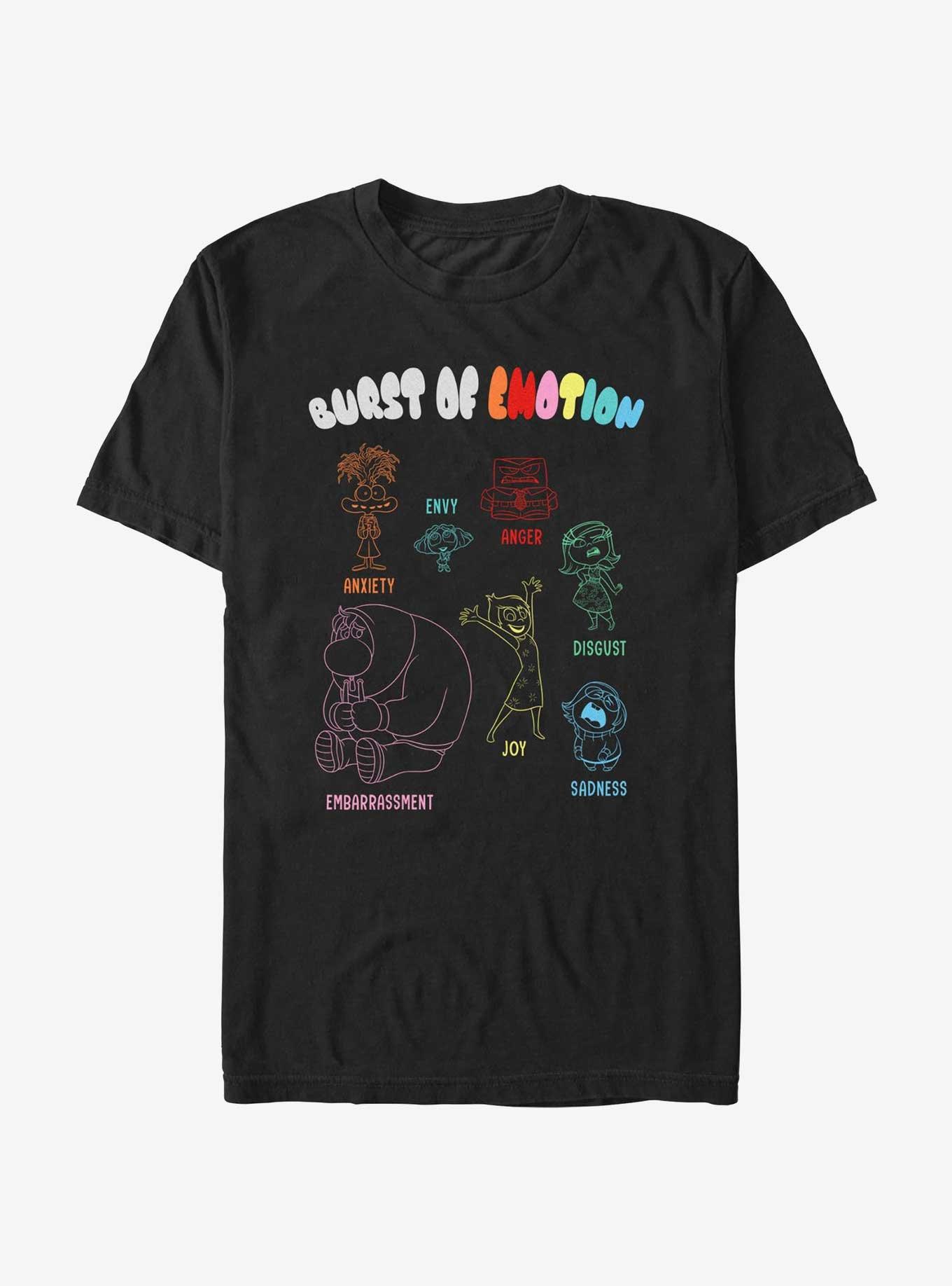 Disney Pixar Inside Out 2 Burst Of Emotion T-Shirt, BLACK, hi-res