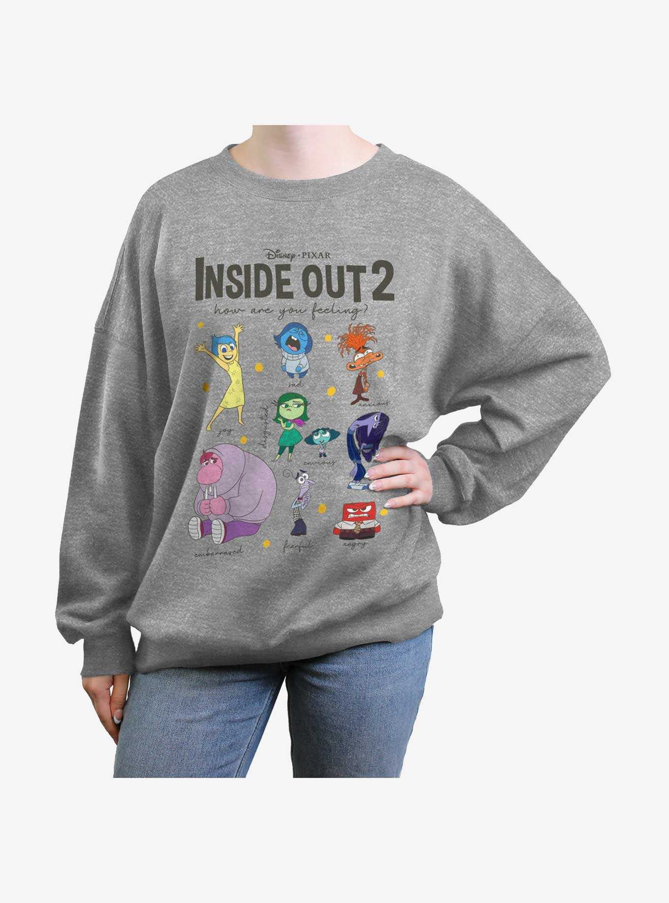 Disney Pixar Inside Out 2 Textbook Of Emotions Girls Oversized Sweatshirt, , hi-res