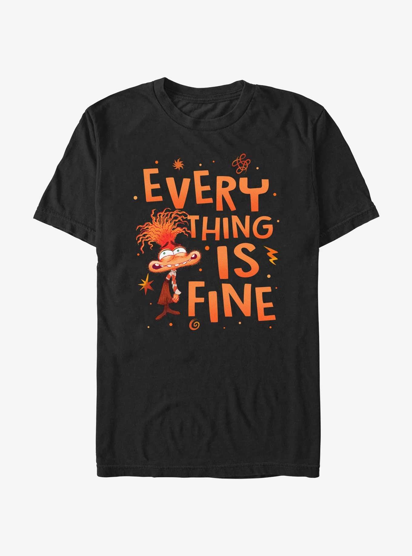 Disney Pixar Inside Out 2 This Is Fine T-Shirt, BLACK, hi-res