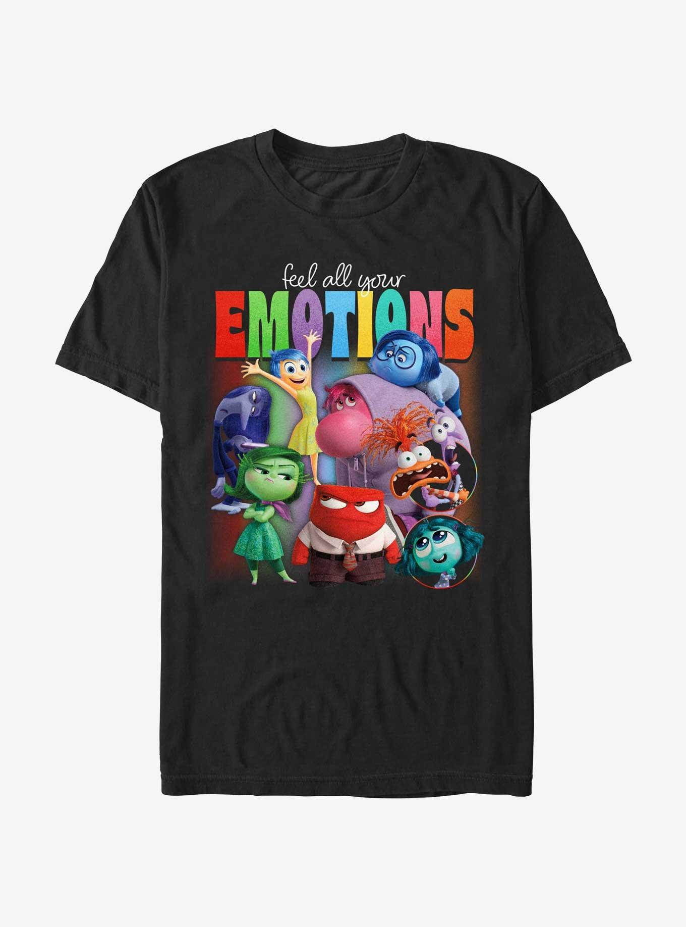 Disney Pixar Inside Out 2 Feel Your Emotions T Shirt BLACK Hot Topic