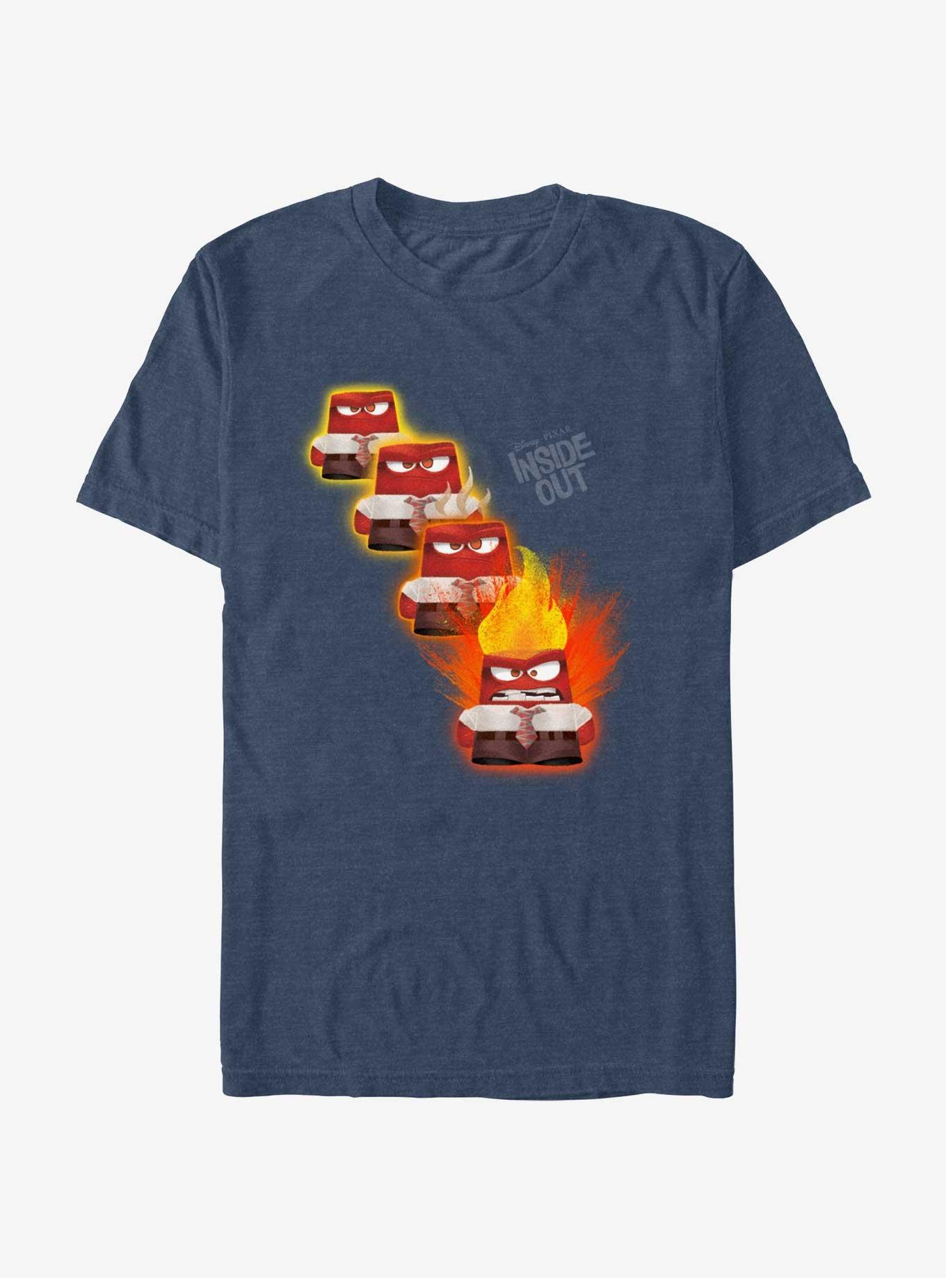 Disney Pixar Inside Out 2 Slow Burn Anger T-Shirt, NAVY HTR, hi-res