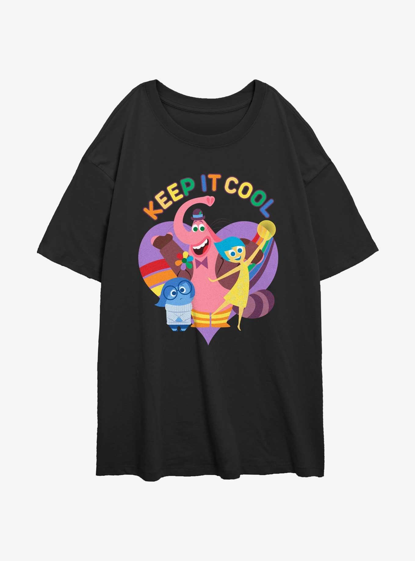 Disney Pixar Inside Out 2 Keep It Cool Girls Oversized T-Shirt, BLACK, hi-res