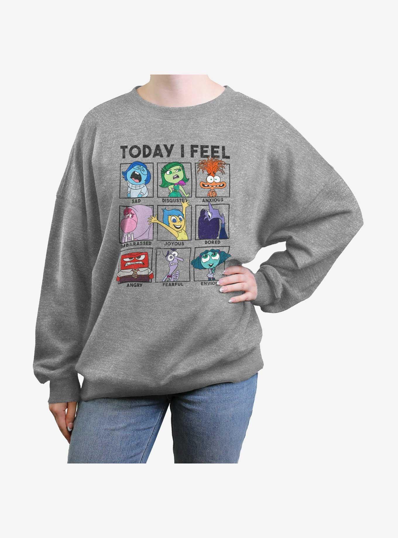 Disney Pixar Inside Out 2 Today I Feel Girls Oversized Sweatshirt, , hi-res