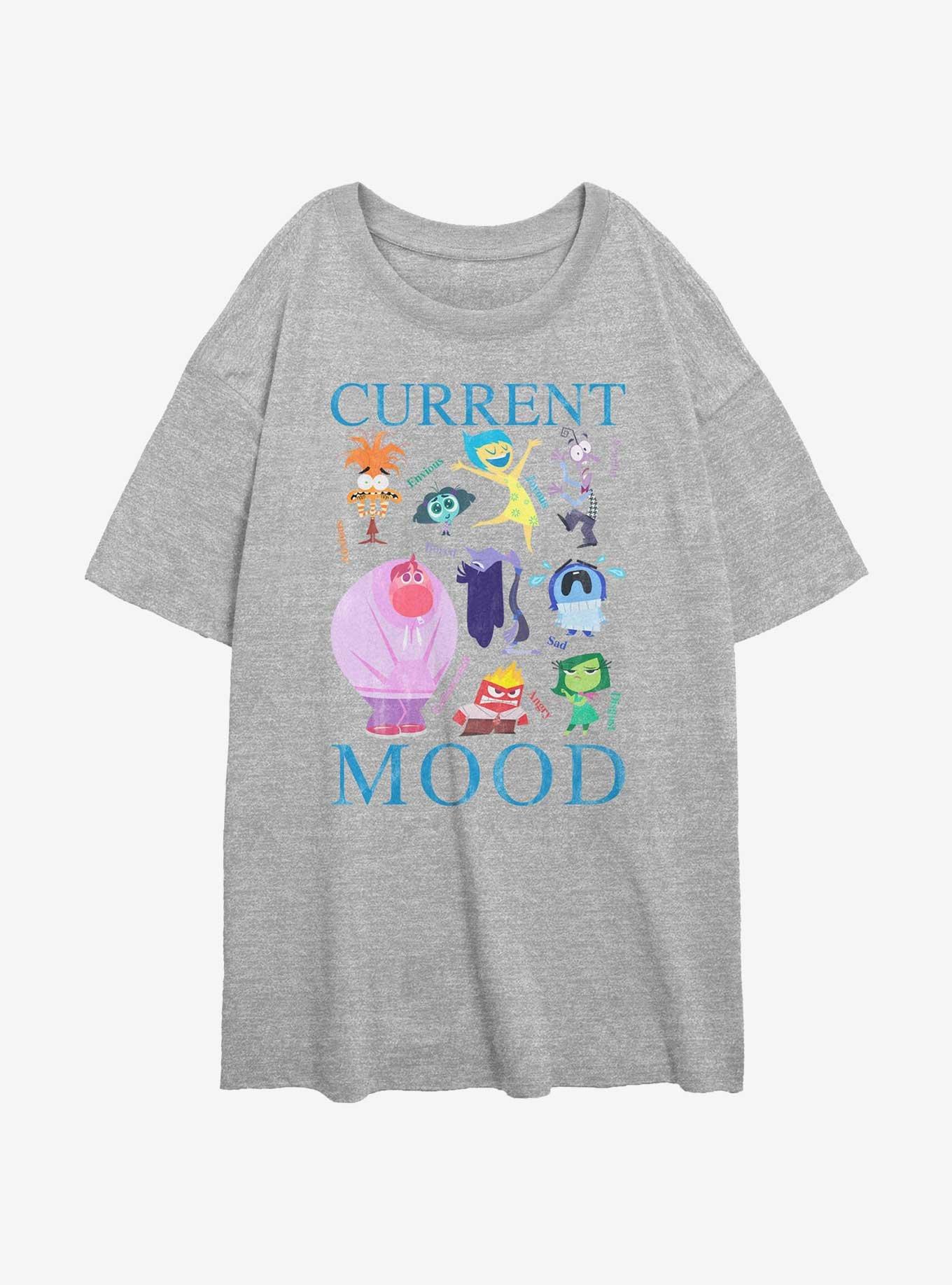 Disney Pixar Inside Out 2 Current Mood Girls Oversized T-Shirt, ATH HTR, hi-res