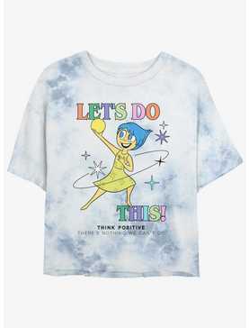 Disney Pixar Inside Out 2 Let's Do This Joy Womens Tie-Dye Crop T-Shirt, , hi-res