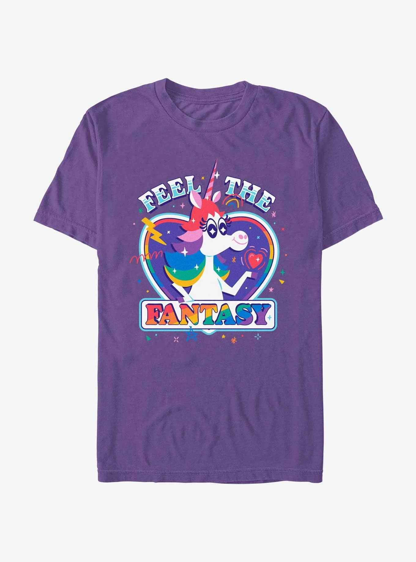 Disney Pixar Inside Out 2 Feel The Fantasy Unicorn T-Shirt, PURPLE, hi-res