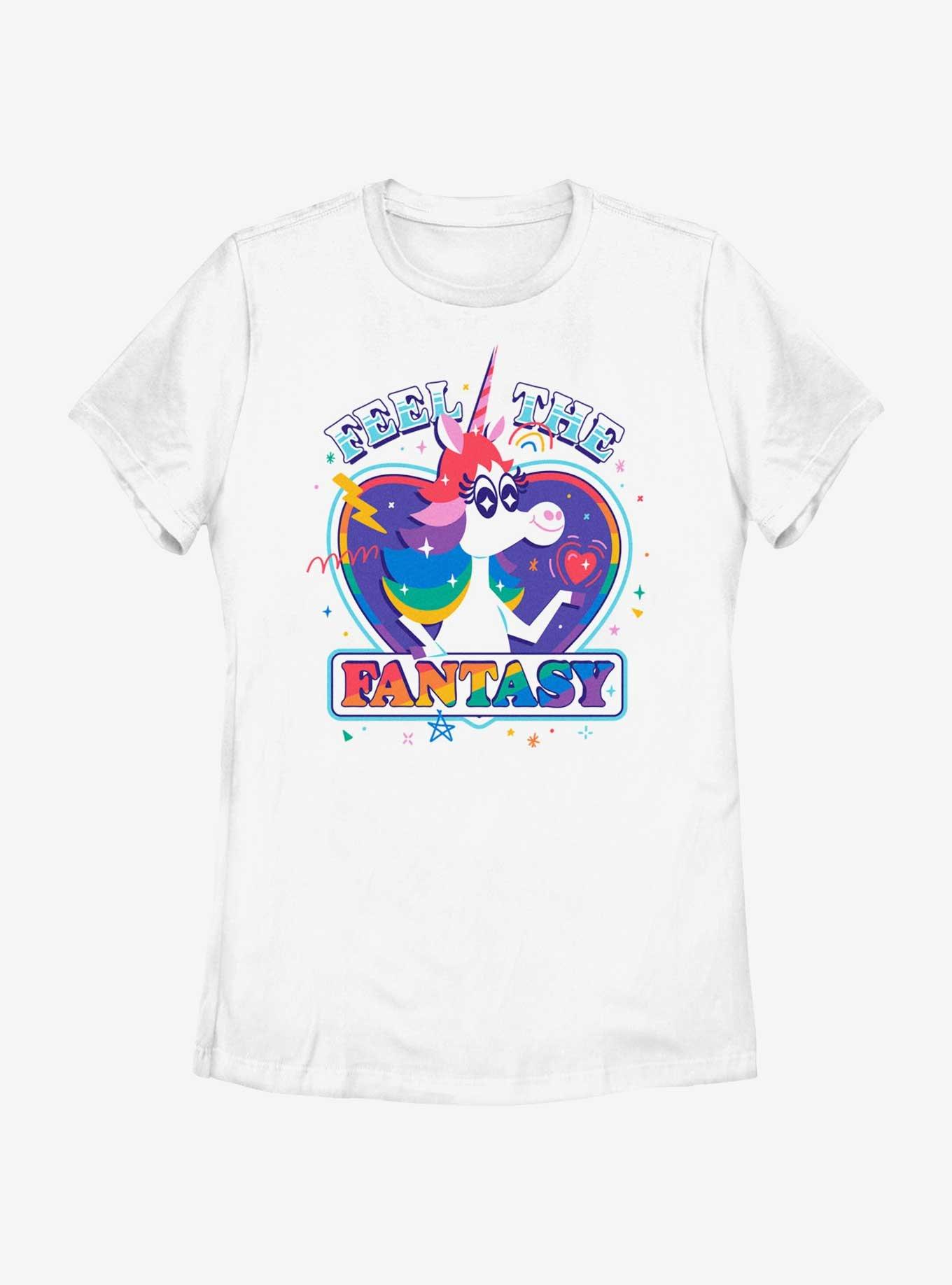 Disney Pixar Inside Out 2 Feel The Fantasy Unicorn Womens T-Shirt, WHITE, hi-res