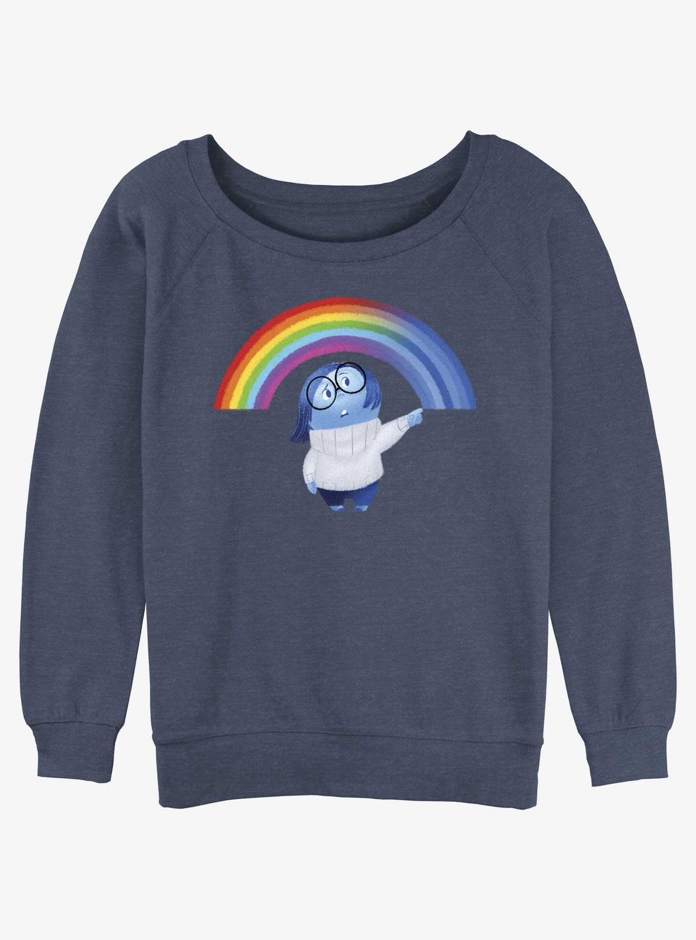 Disney Pixar Inside Out 2 Sadness Cheer Up Womens Slouchy Sweatshirt, BLUEHTR, hi-res