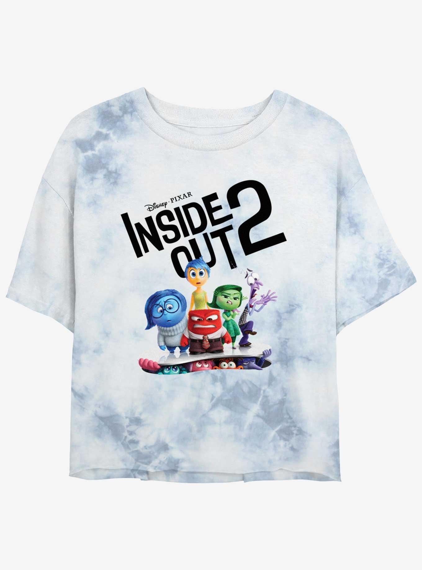 Disney Pixar Inside Out 2 Movie Poster Womens Tie-Dye Crop T-Shirt, , hi-res