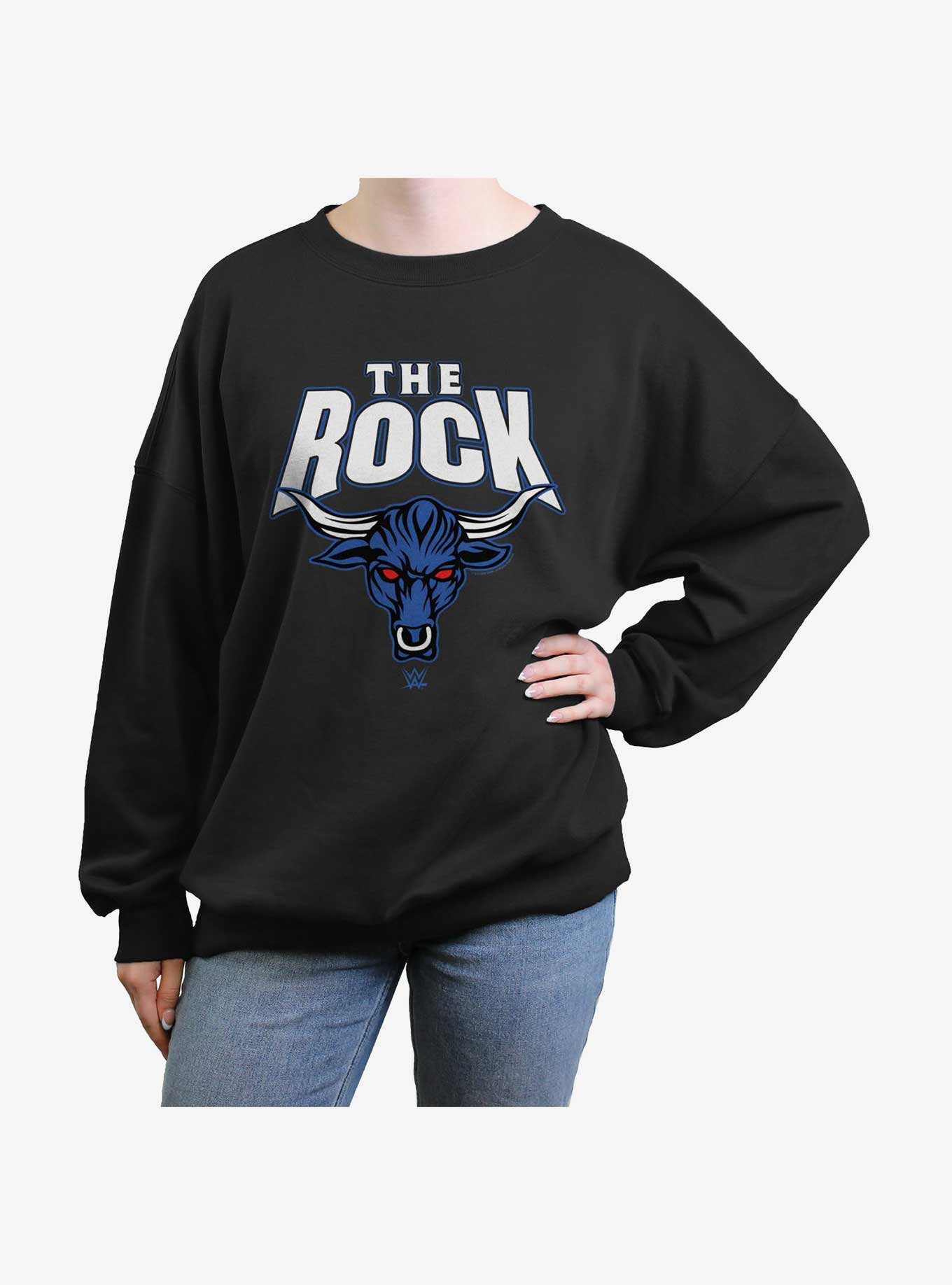 WWE The Rock Logo Girls Oversized Sweatshirt, , hi-res
