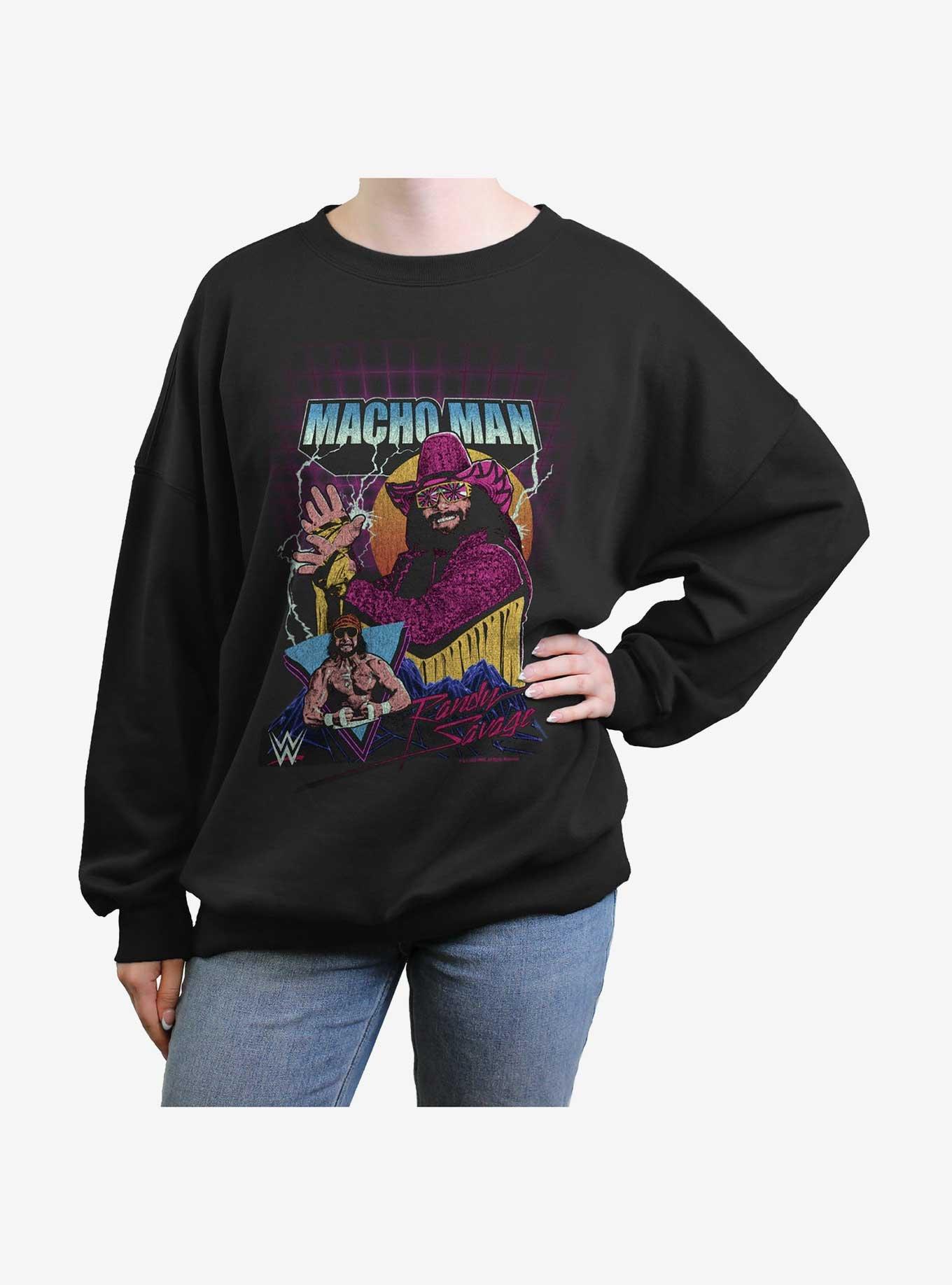 WWE Macho Man Randy Savage Girls Oversized Sweatshirt, BLACK, hi-res
