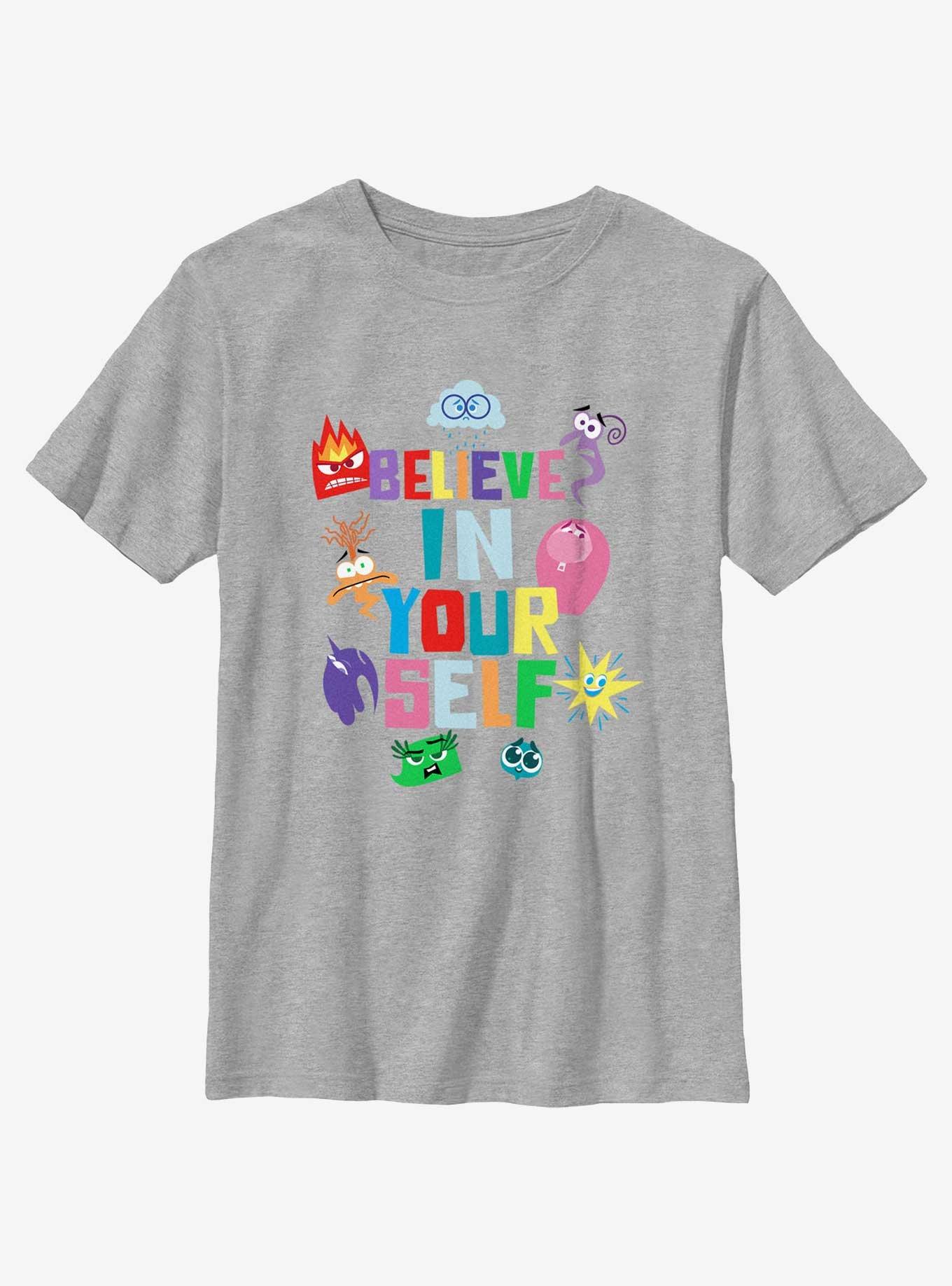 Disney Pixar Inside Out 2 Believe In Your Self Youth T-Shirt, ATH HTR, hi-res