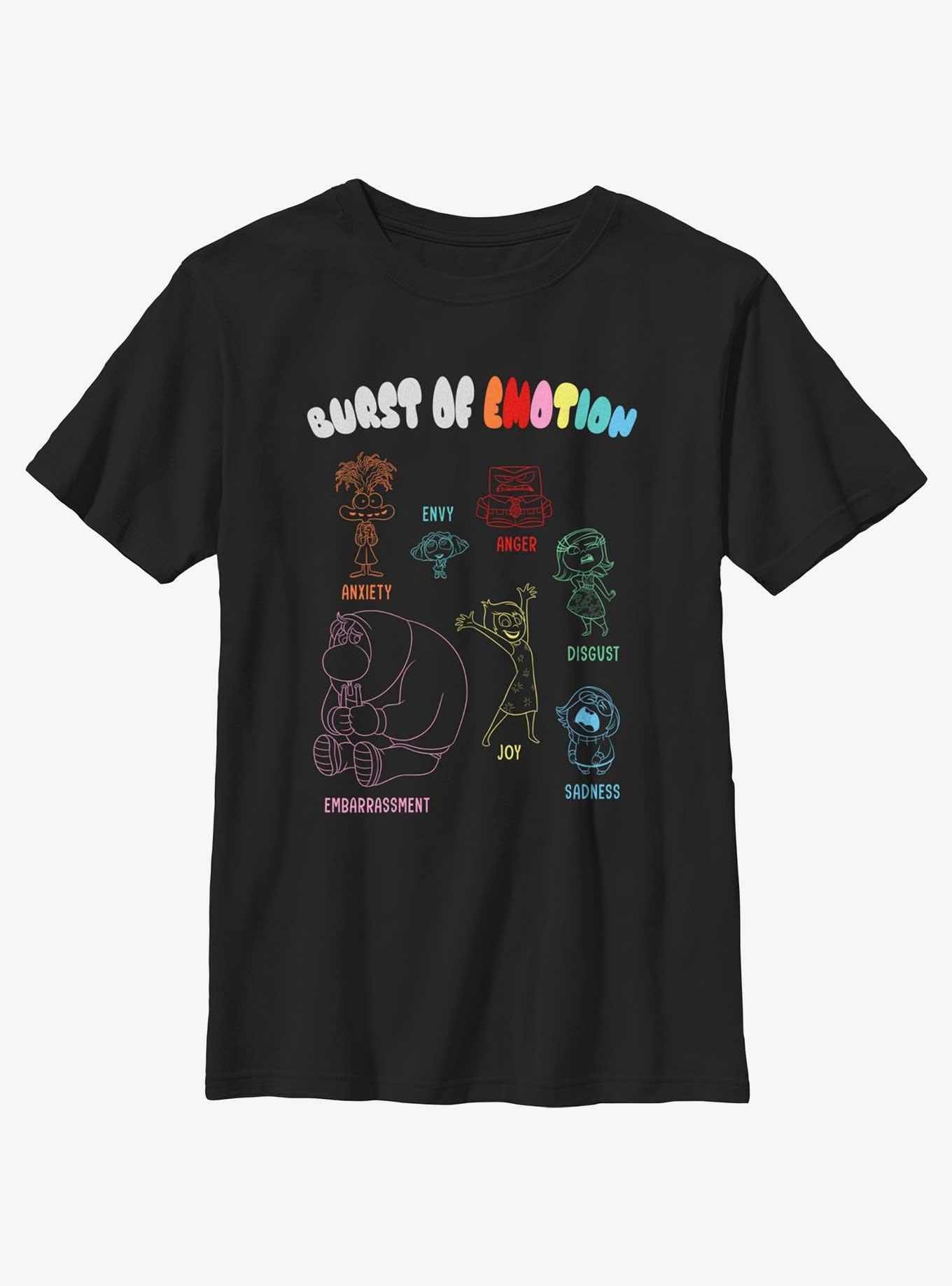 Disney Pixar Inside Out 2 Burst Of Emotion Youth T-Shirt, BLACK, hi-res