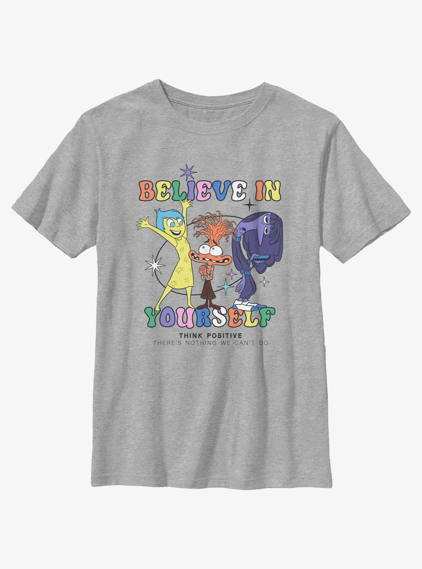 Disney Pixar Inside Out 2 Joy Believe In Yourself Youth T-Shirt, ATH HTR, hi-res