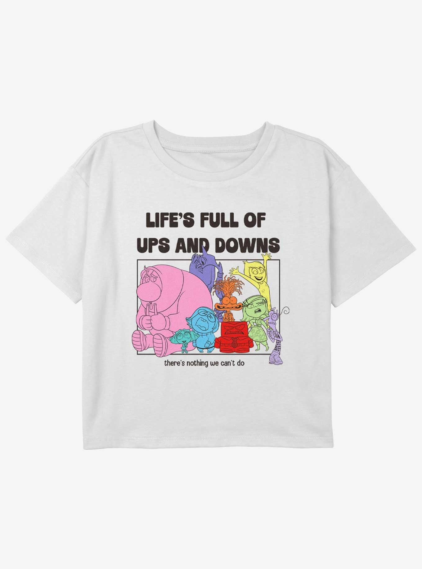 Disney Pixar Inside Out 2 Life's Full Of Ups And Downs Girls Boxy Crop T-Shirt