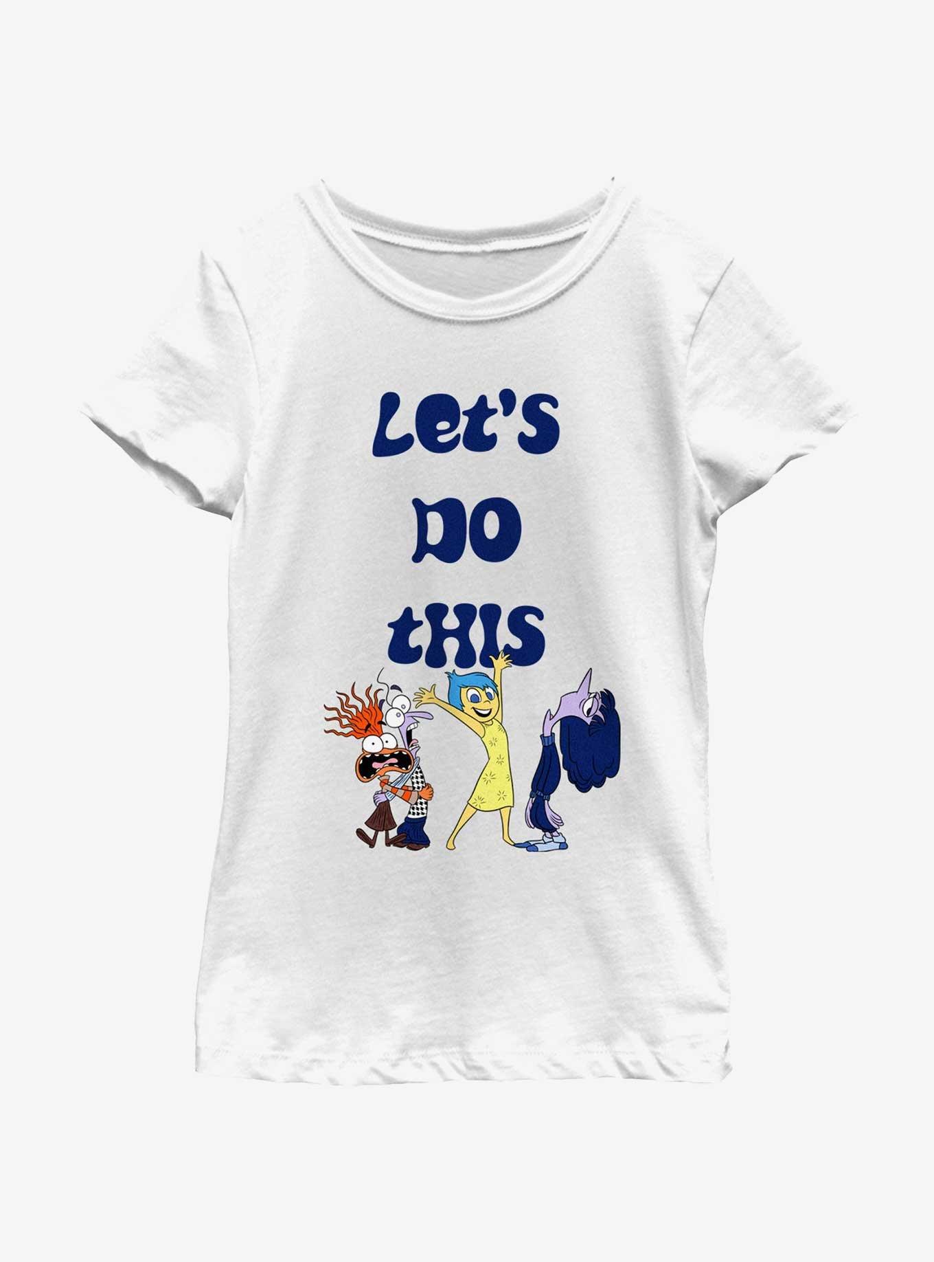 Disney Pixar Inside Out 2 Let's Do This Girls Youth T-Shirt, WHITE, hi-res