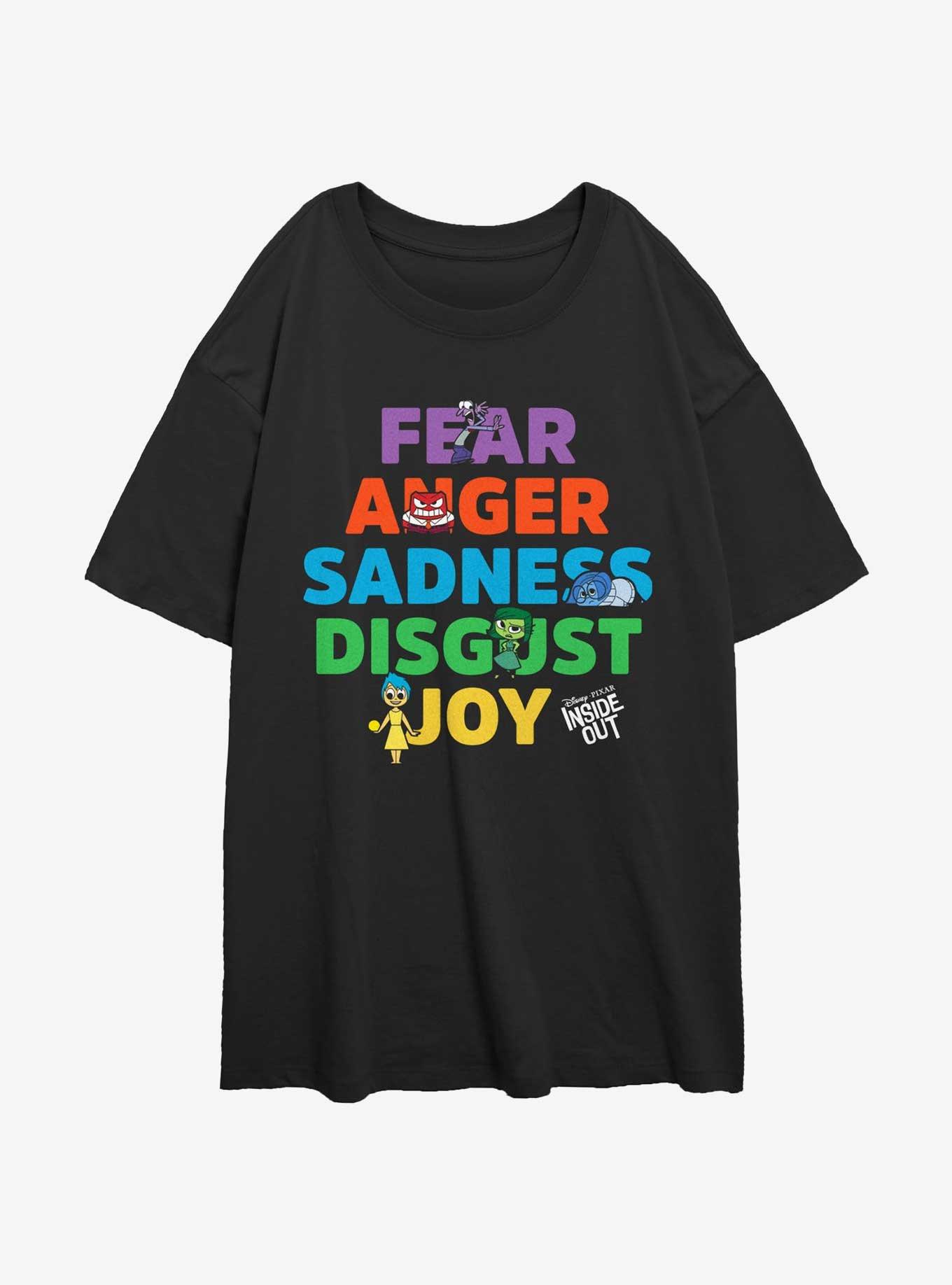 Disney Pixar Inside Out 2 All The Emotions Womens Oversized T-Shirt